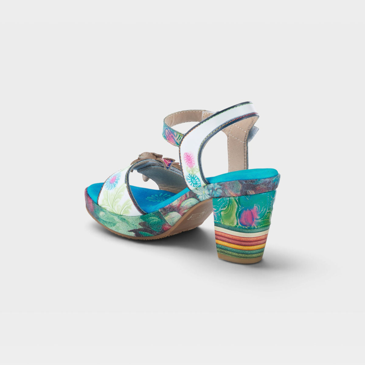 L'Artiste Leilanie slingback sandals in White Multi, alternate angle view