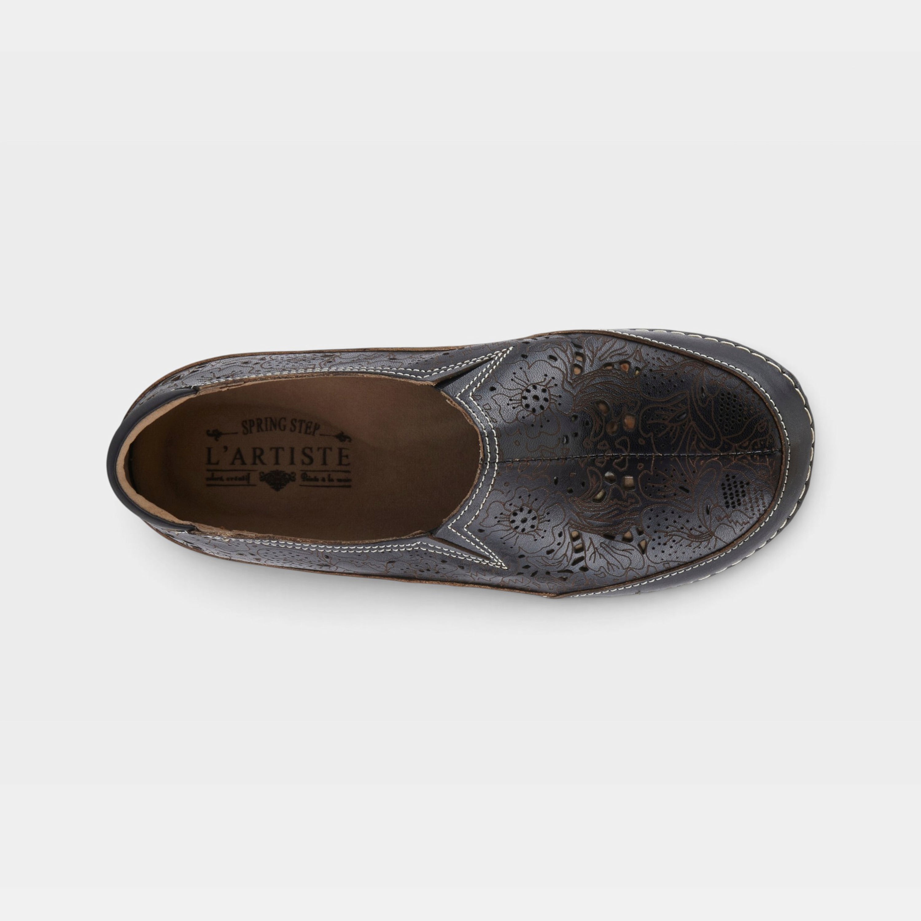 L'Artiste Libora slip-on shoes in Black, top view