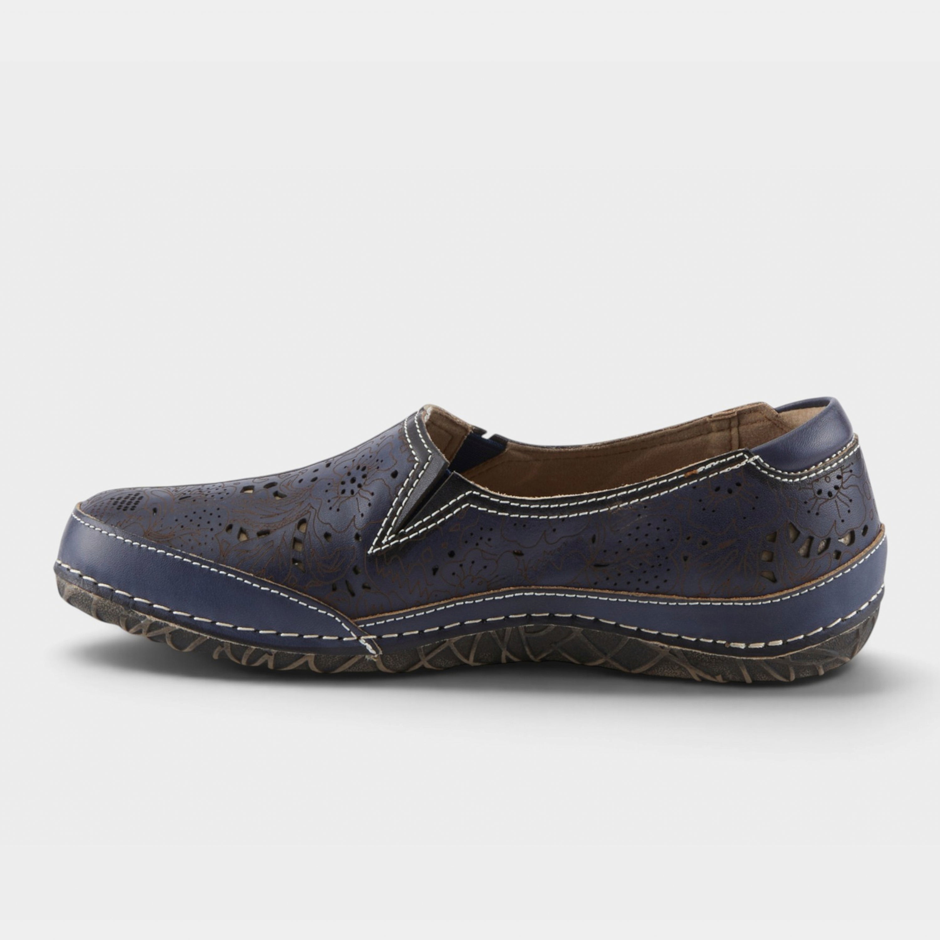L'Artiste Libora slip-on shoes in Navy, side view