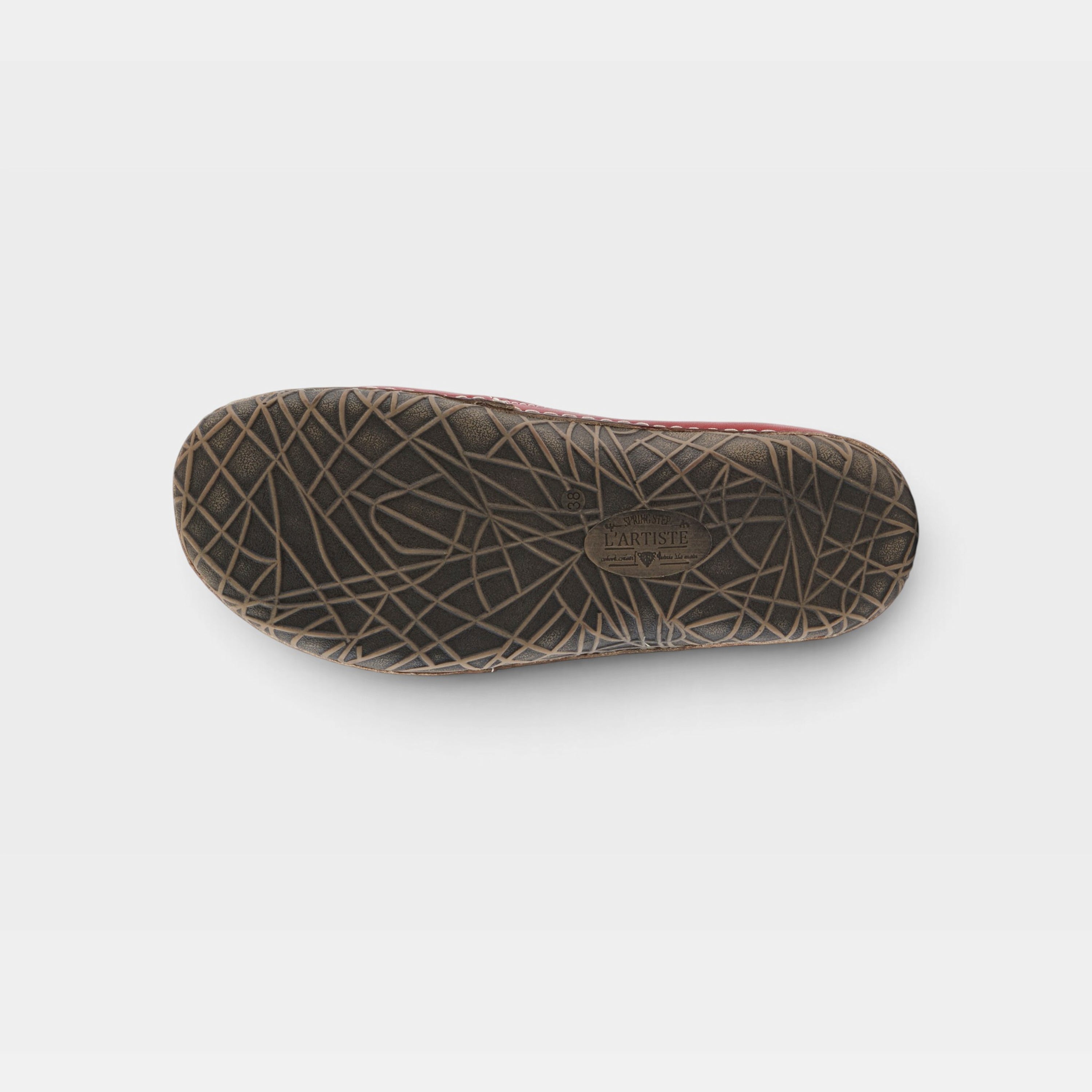 L'Artiste Libora slip-on shoes in Red, outsole view