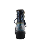 L'Artiste L'ARTISTE LIMITLESS MID CALF BOOTS boot in blue multi with handcrafted leather design