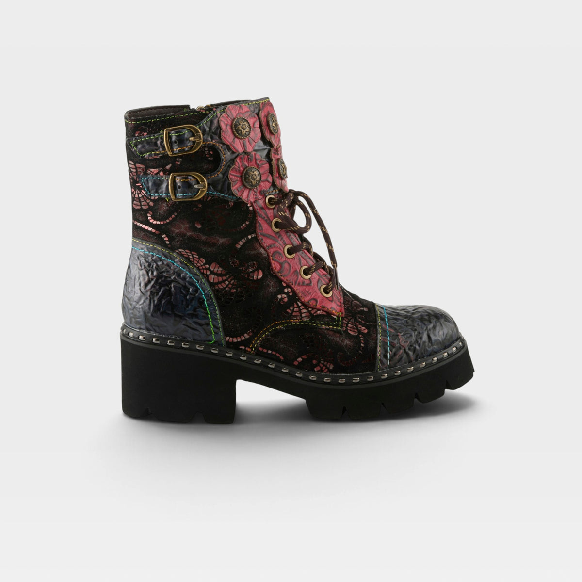 L'Artiste Limitless mid calf boots in Red Multi, hero view