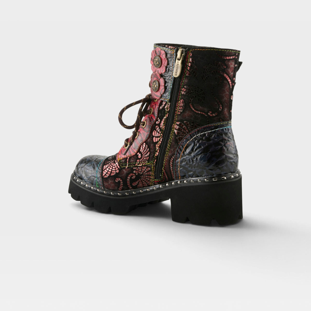 L'Artiste Limitless mid calf boots in Red Multi, alternate angle view