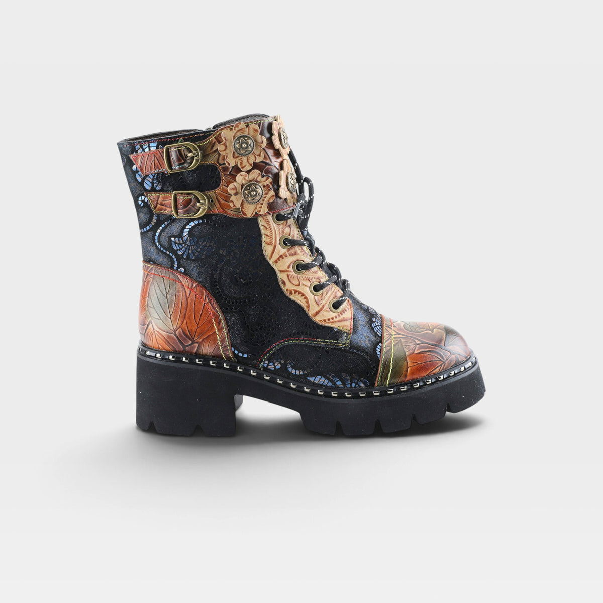 L'Artiste Limitless mid calf boots in Tan Multi, hero view