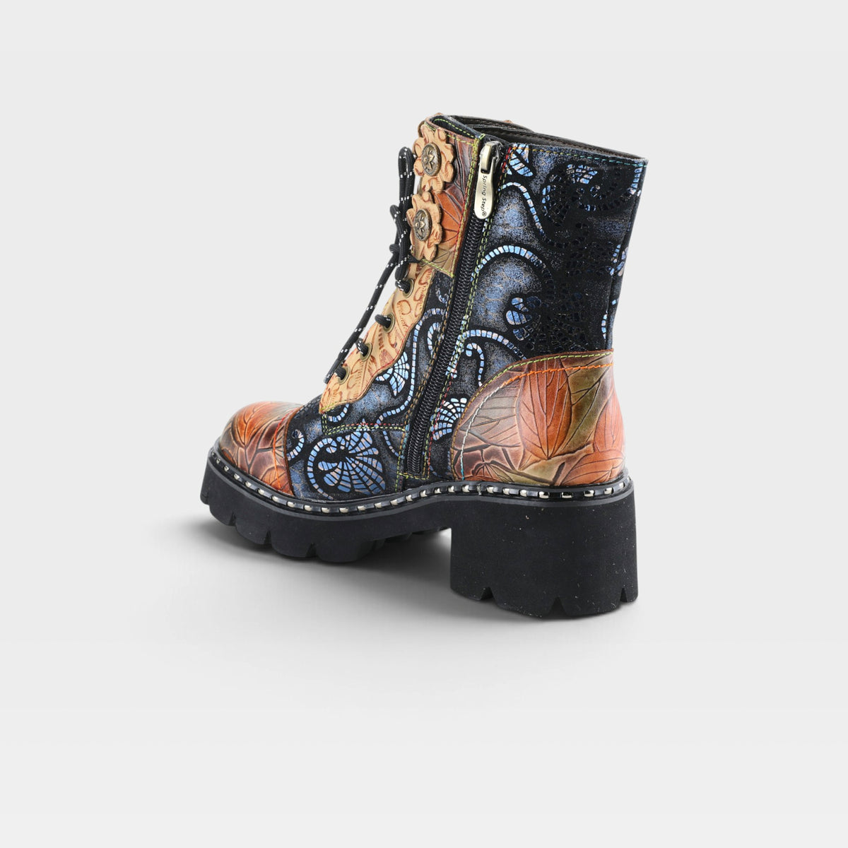 L'Artiste Limitless mid calf boots in Tan Multi, alternate angle view