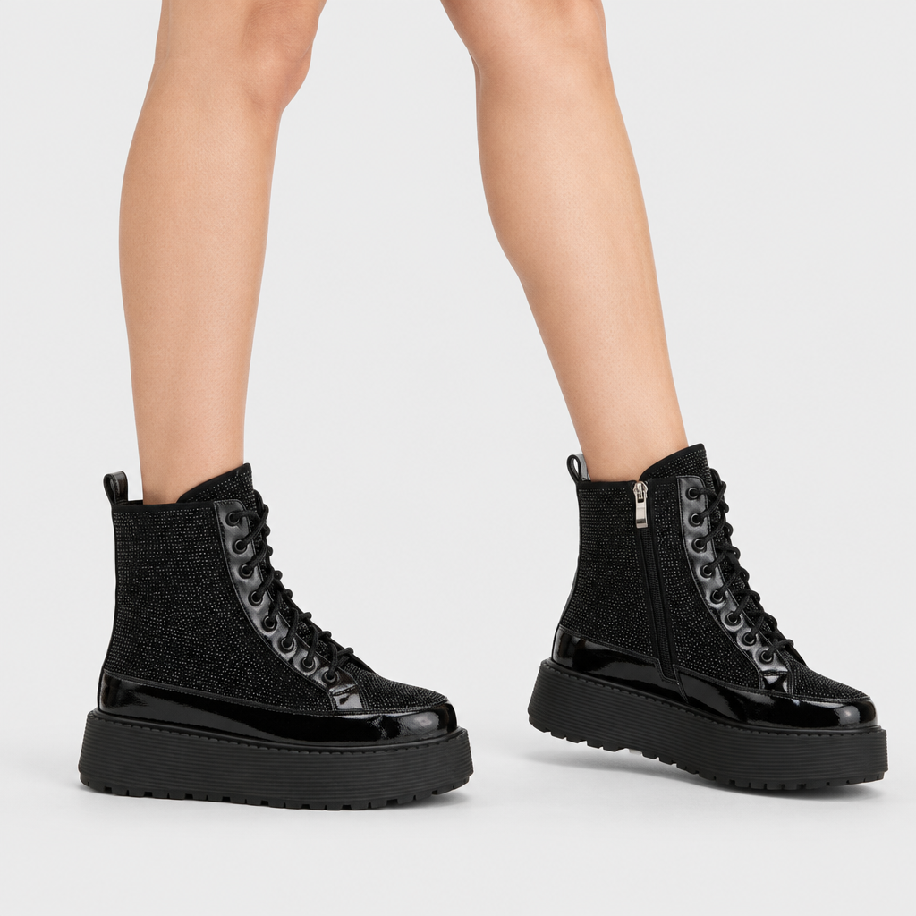 Azura Livewire Black Boot - on-foot view