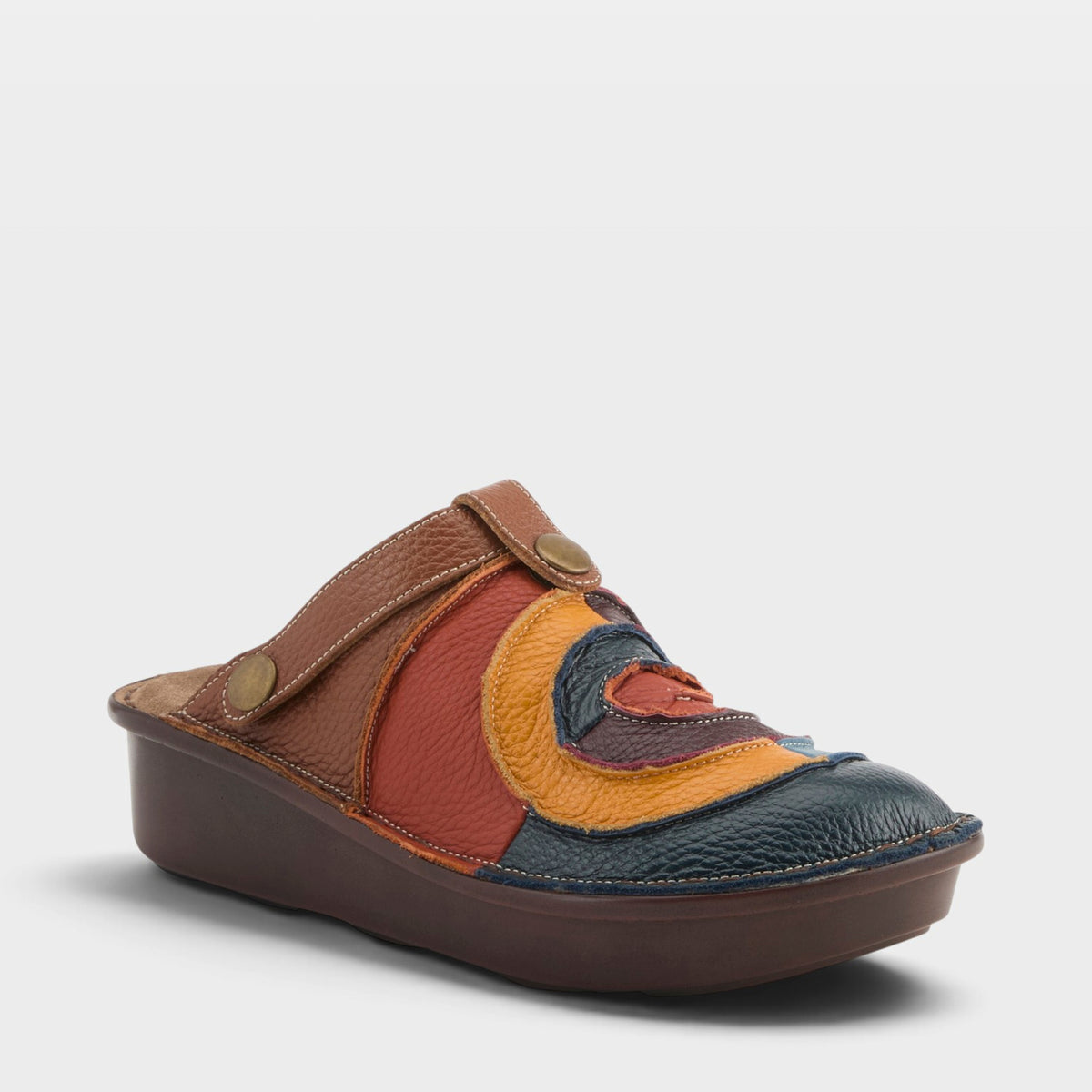 Spring Step Lollipop Clog in Navy Multi, front view