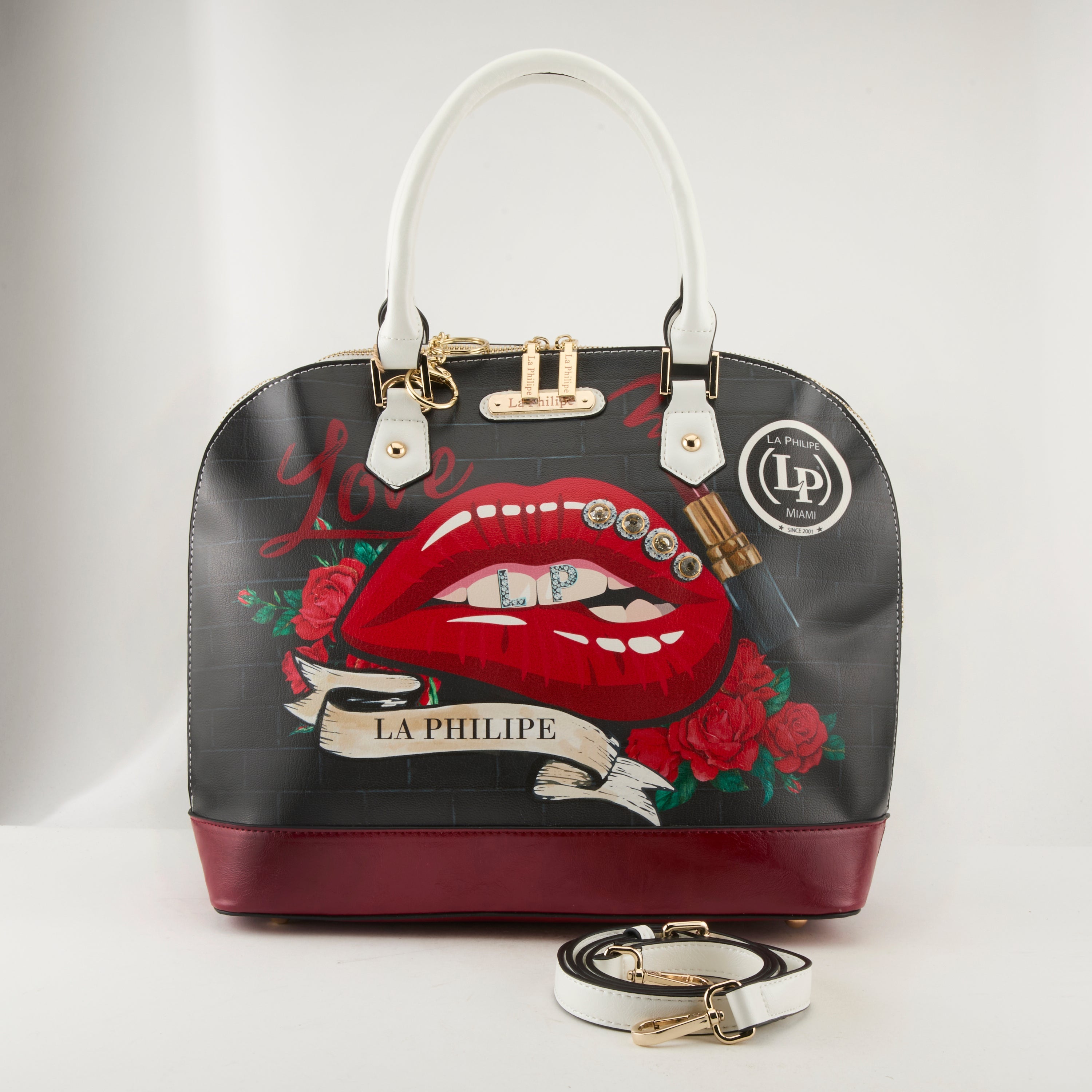 LA PHILIPE LP1027-16 RED LIPS HANDBAG-OVAL – Spring Step Shoes