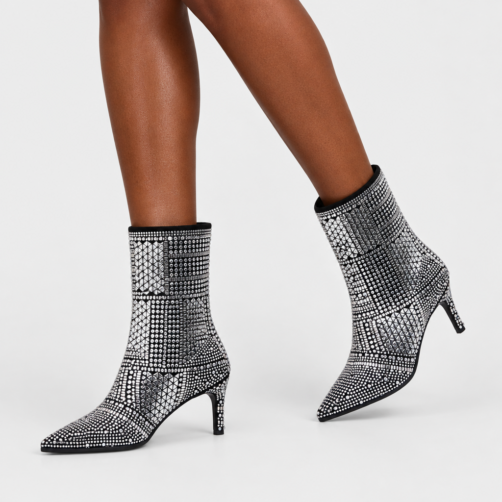 Azura Lucent Black Boot - on-foot view