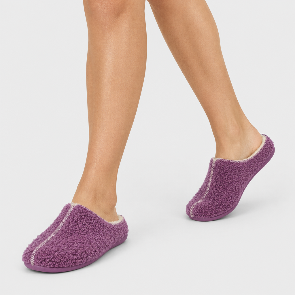 Flexus Lyndel Plum Slipper - on-foot view