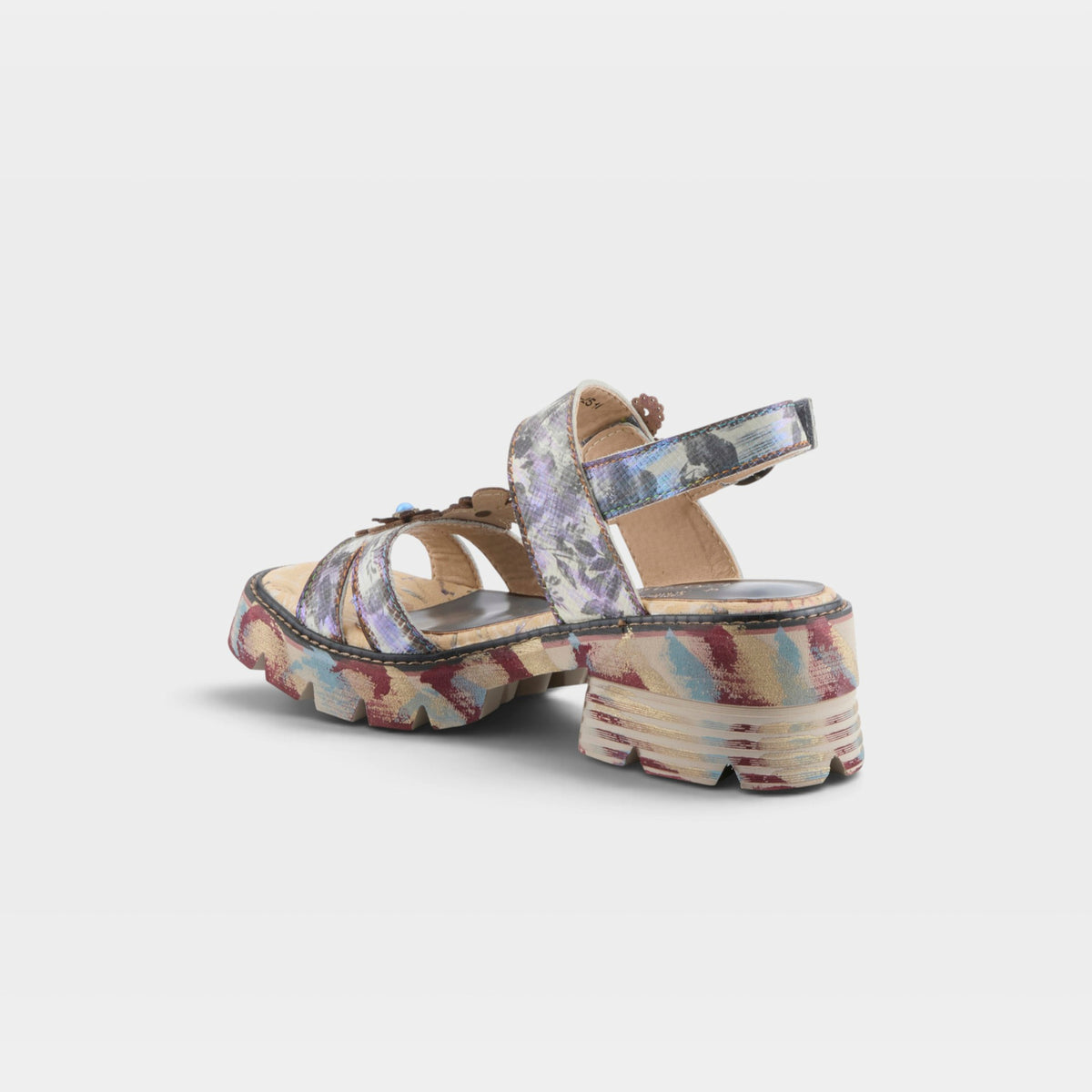L'Artiste Macha sandals in Blue Multi, alternate angle view