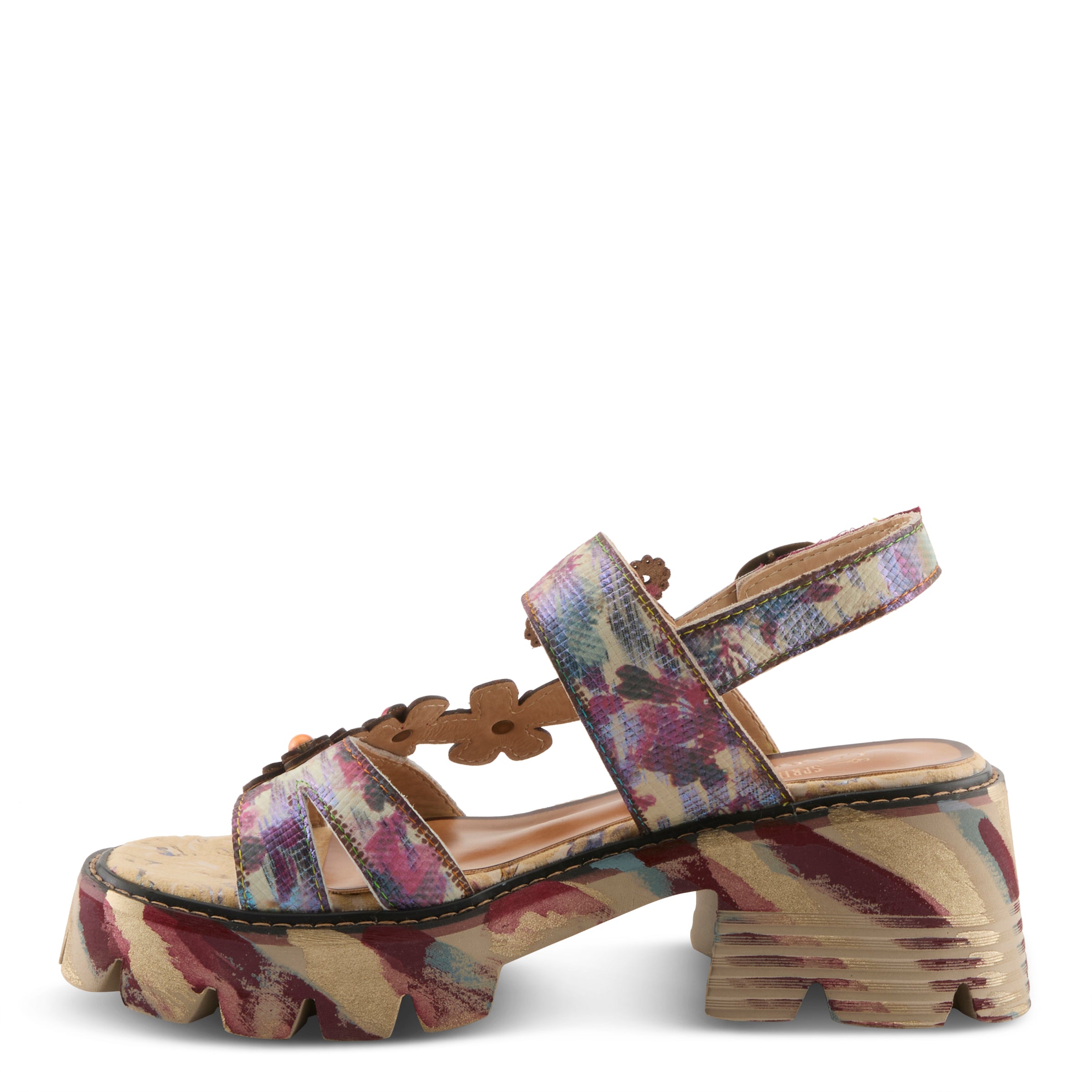 Macha L'Artiste Printed Block Heel Sandals - Spring Step Shoes