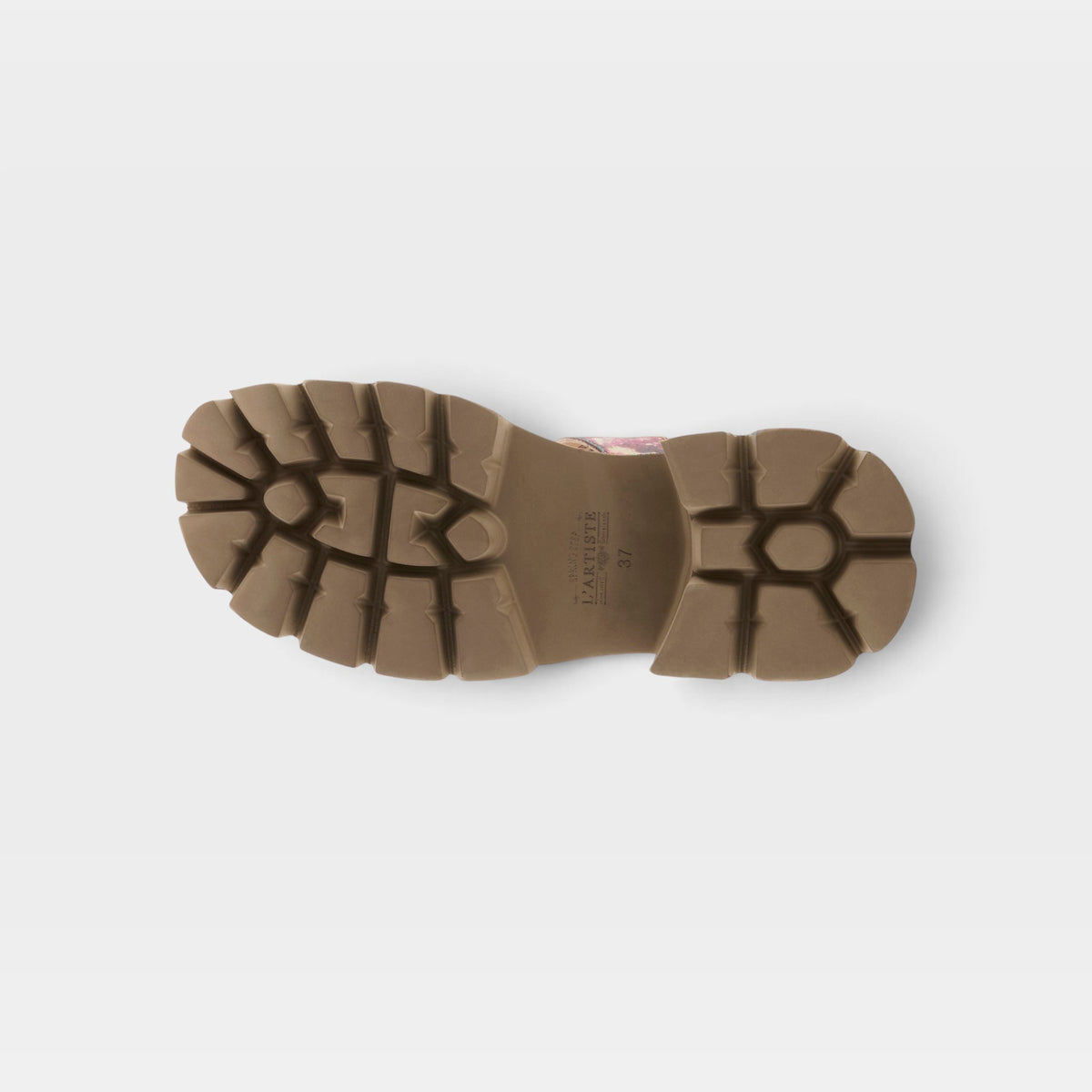 L'Artiste Macha sandals in Plum Multi, outsole view