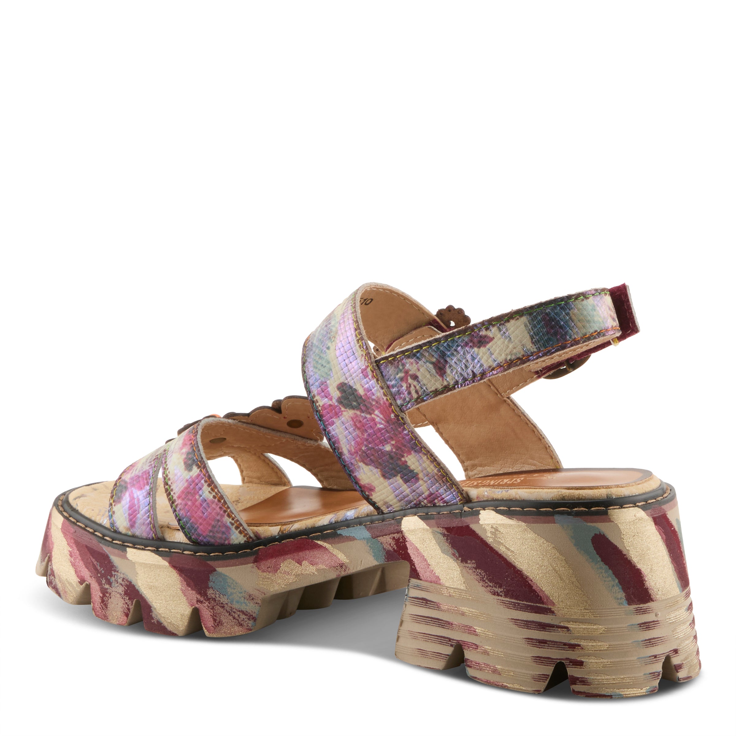 Macha L'Artiste Printed Block Heel Sandals - Spring Step Shoes