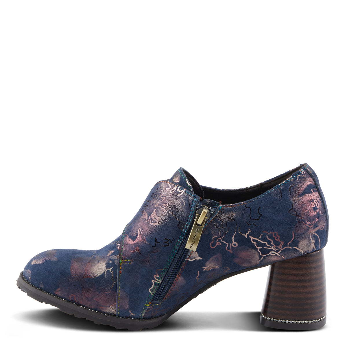 L'Artiste L'ARTISTE MAISIANA SHOES shoe in navy multi with handcrafted leather design