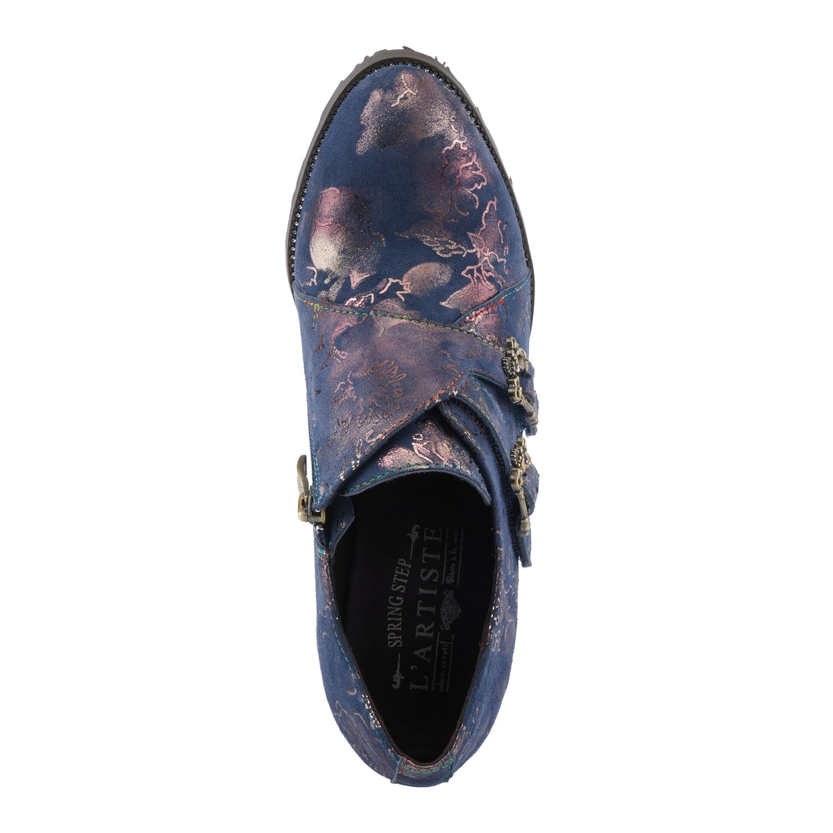 L'Artiste L'ARTISTE MAISIANA SHOES shoe in navy multi with handcrafted leather design
