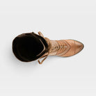 L'Artiste Malagie-Croco boots in Beige Multi, top view