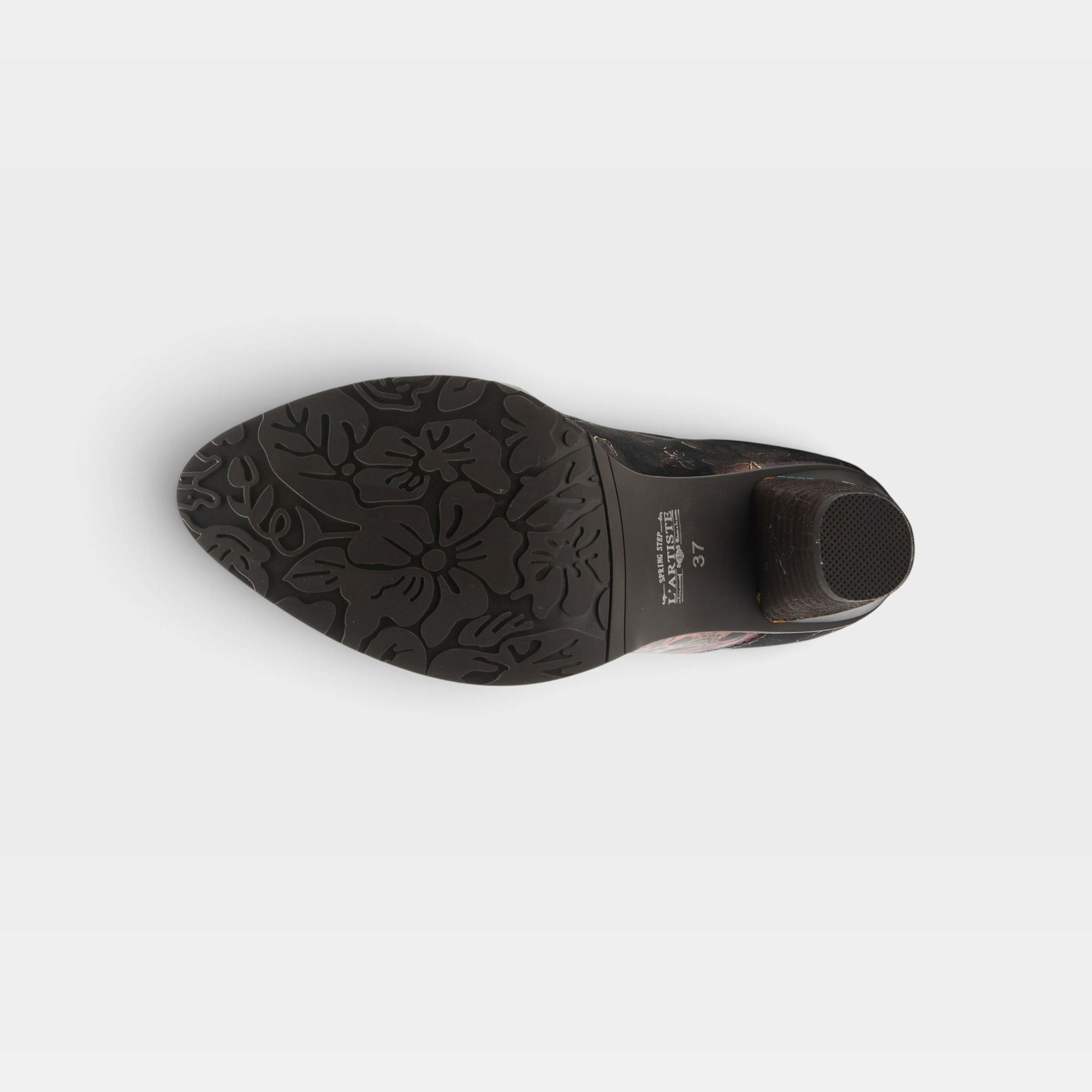L'Artiste Malagie-Croco boots in Black Multi, outsole view