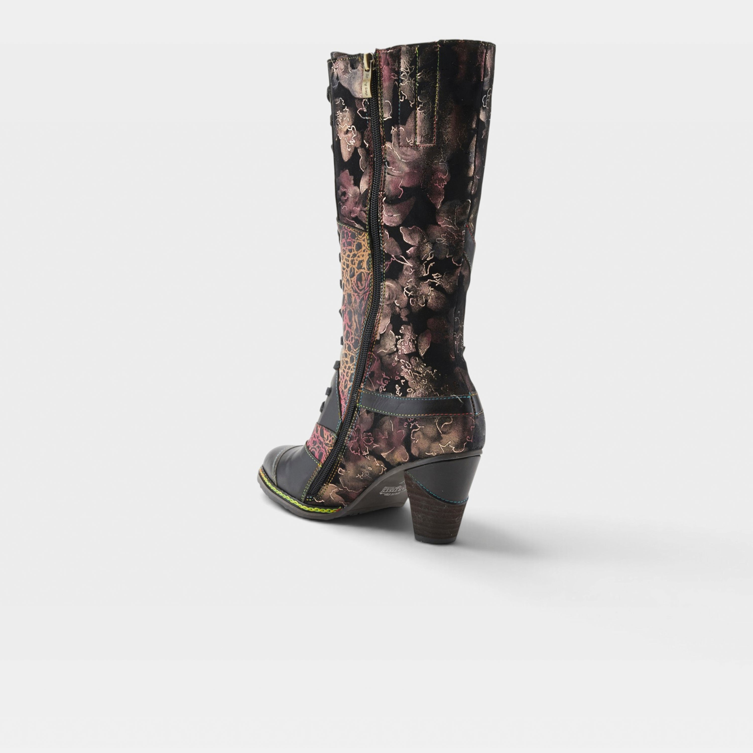 L'Artiste Malagie-Croco boots in Black Multi, alternate angle view