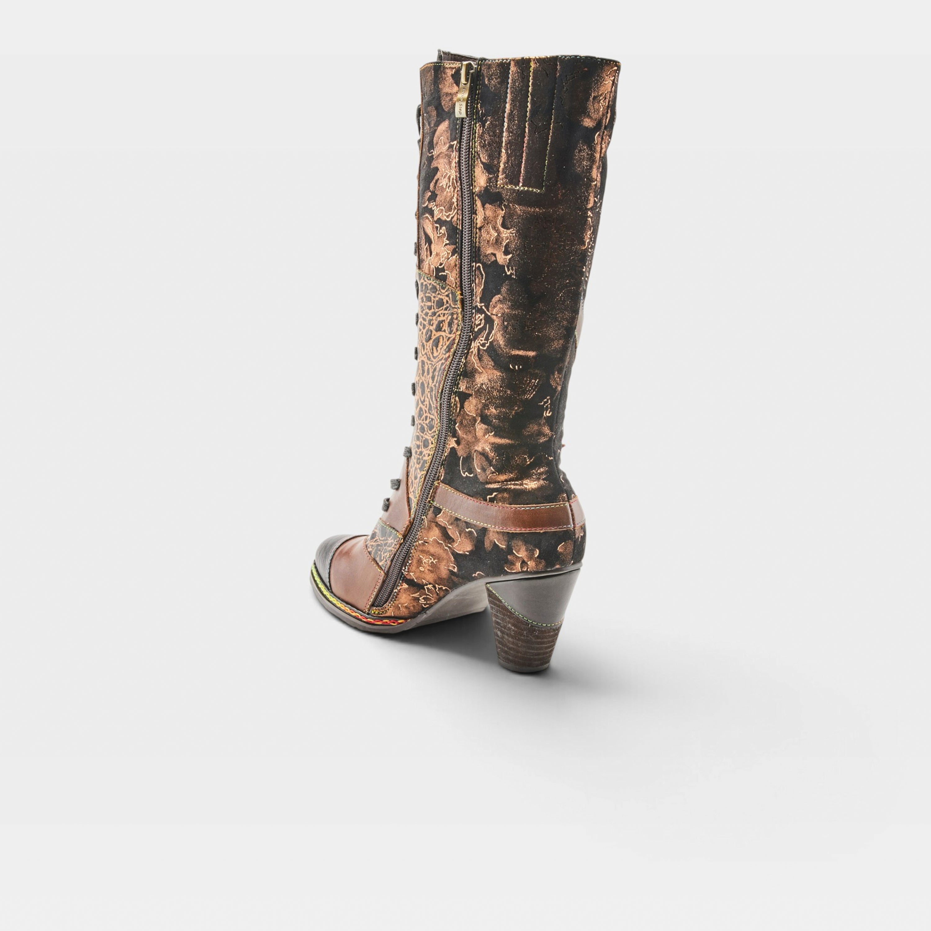 L'Artiste Malagie-Croco boots in Brown Multi, alternate angle view