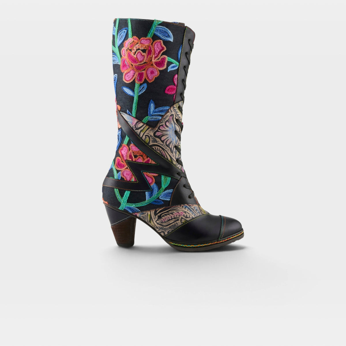 L'Artiste Malagie-Rose boots in Navy Multi, hero view