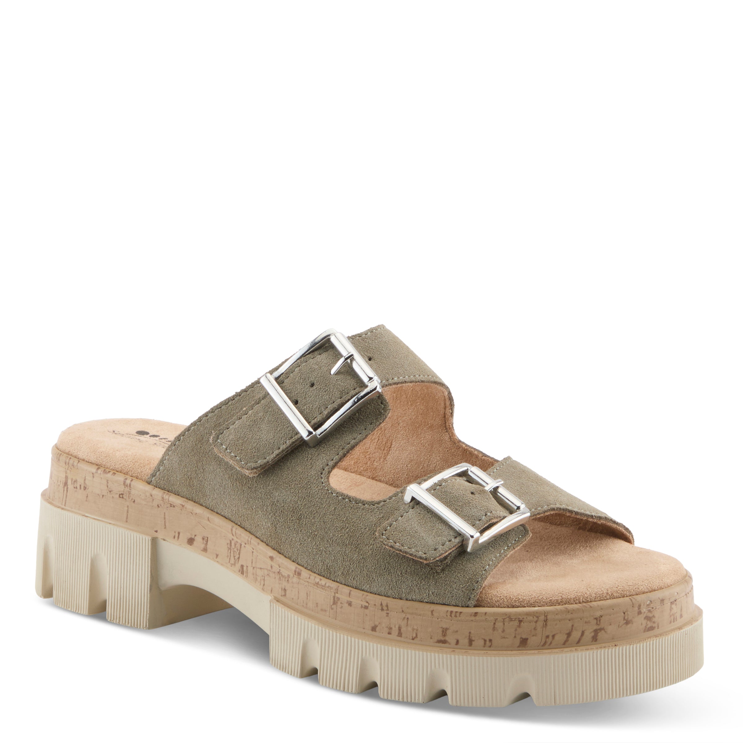 Spring Step SPRING STEP MARBELLO SANDALS sandal in sage green suede with comfortable everyday design