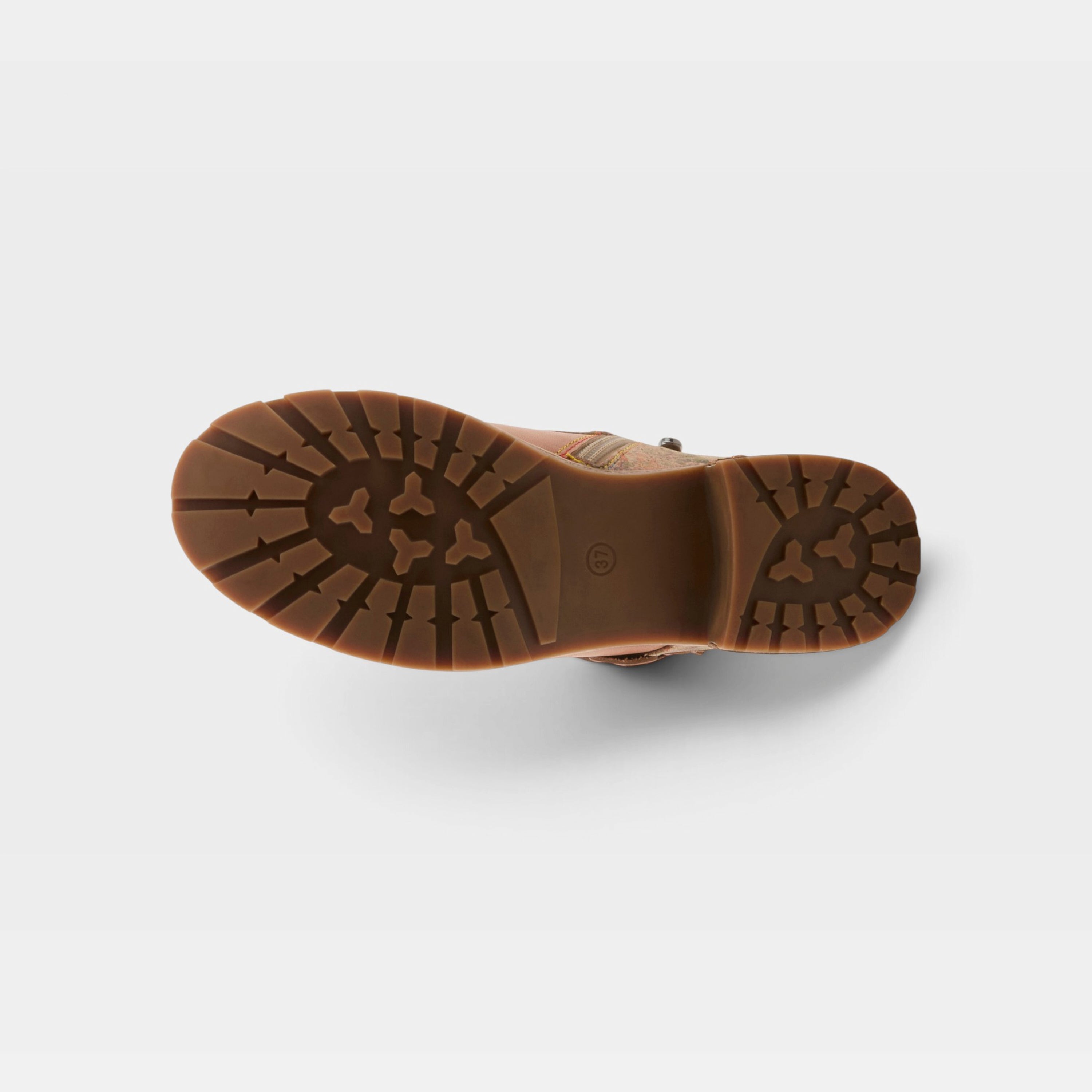 L'Artiste Martinela boots in Beige Multi, outsole view