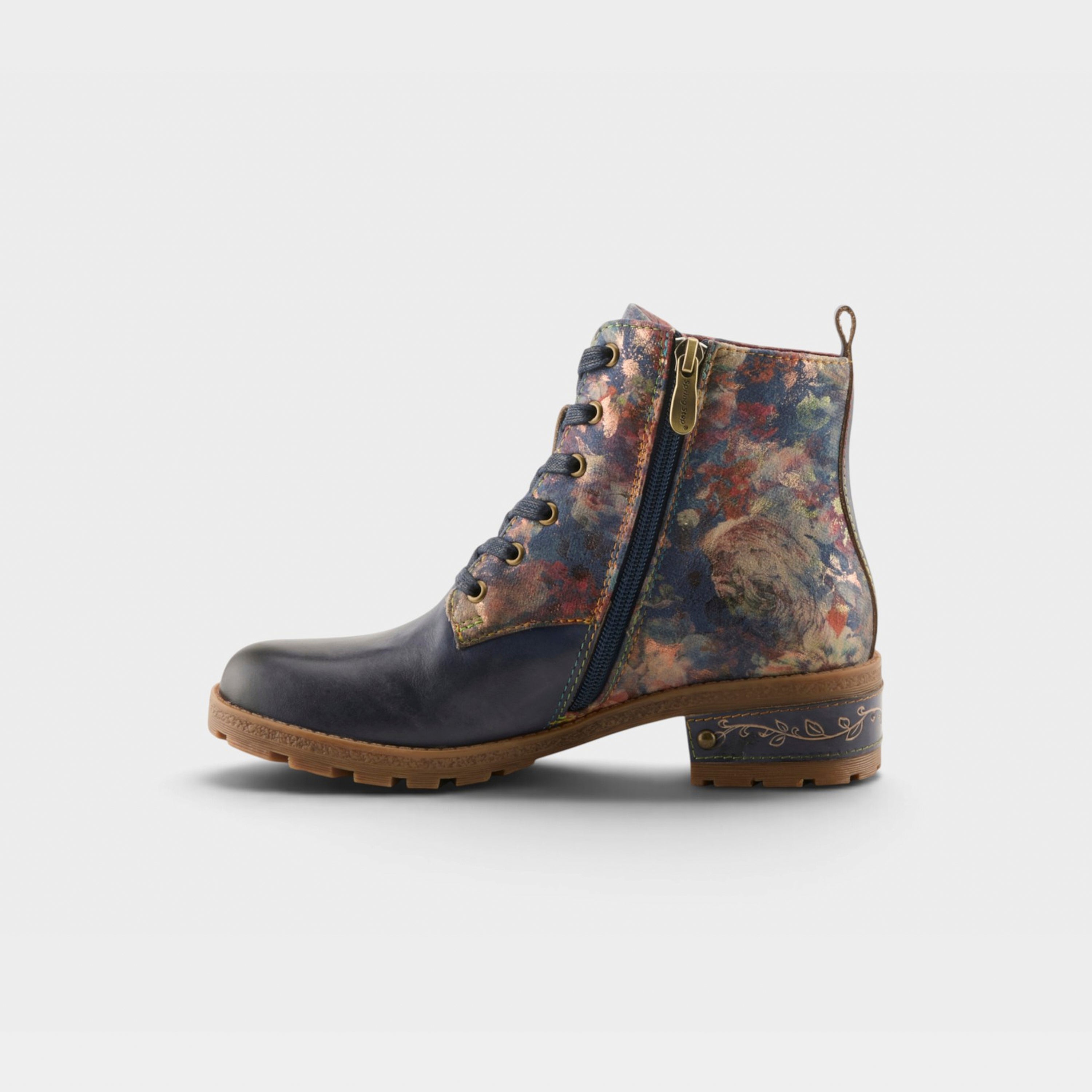 L'Artiste Martinela boots in Blue Multi, side view