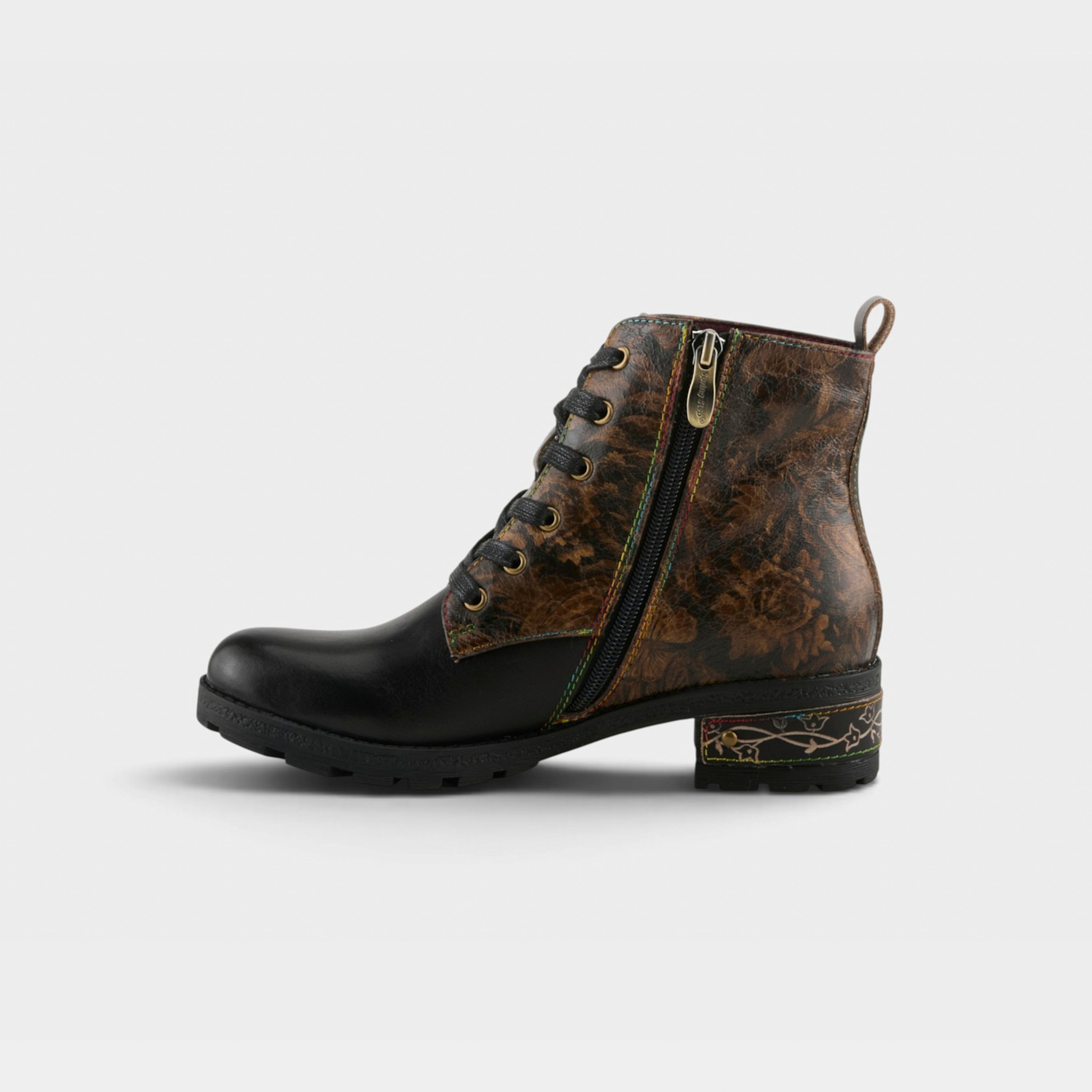 L'Artiste Martinela boots in Black Multi, side view