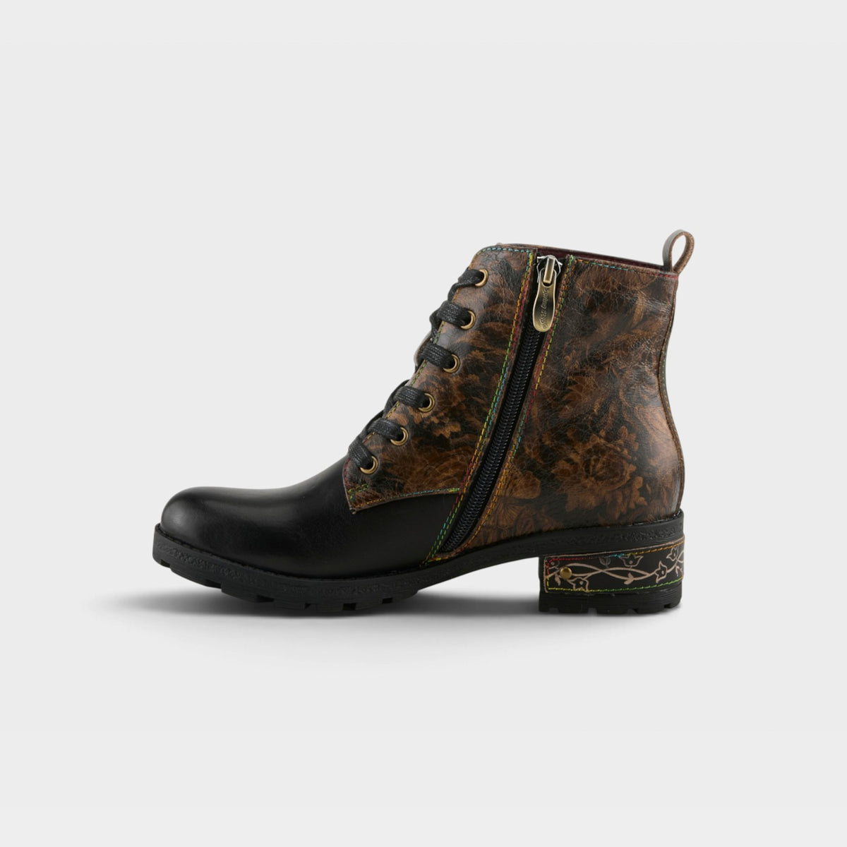 L'Artiste Martinela boots in Black Multi, side view