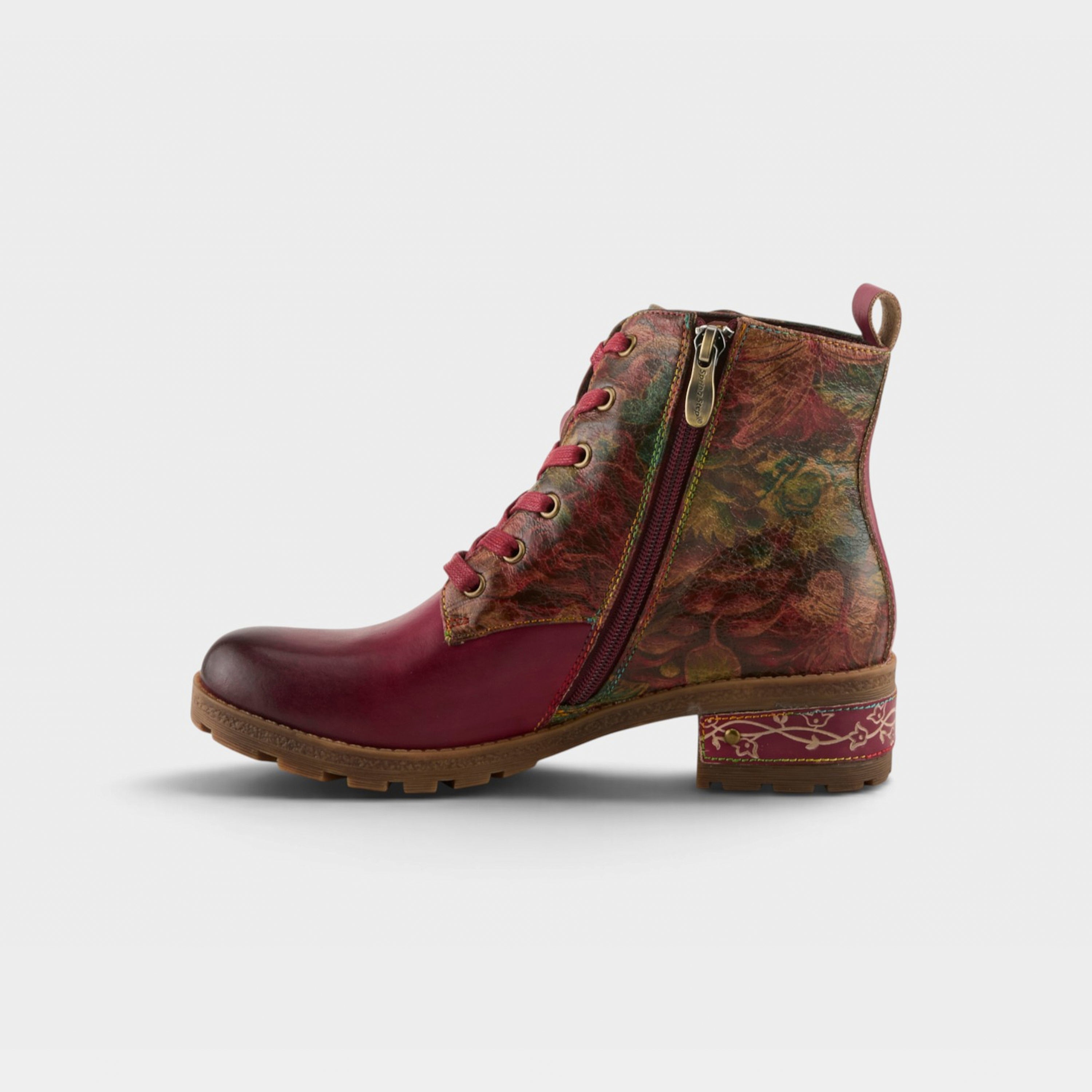 L'Artiste Martinela boots in Bordeaux Multi, side view