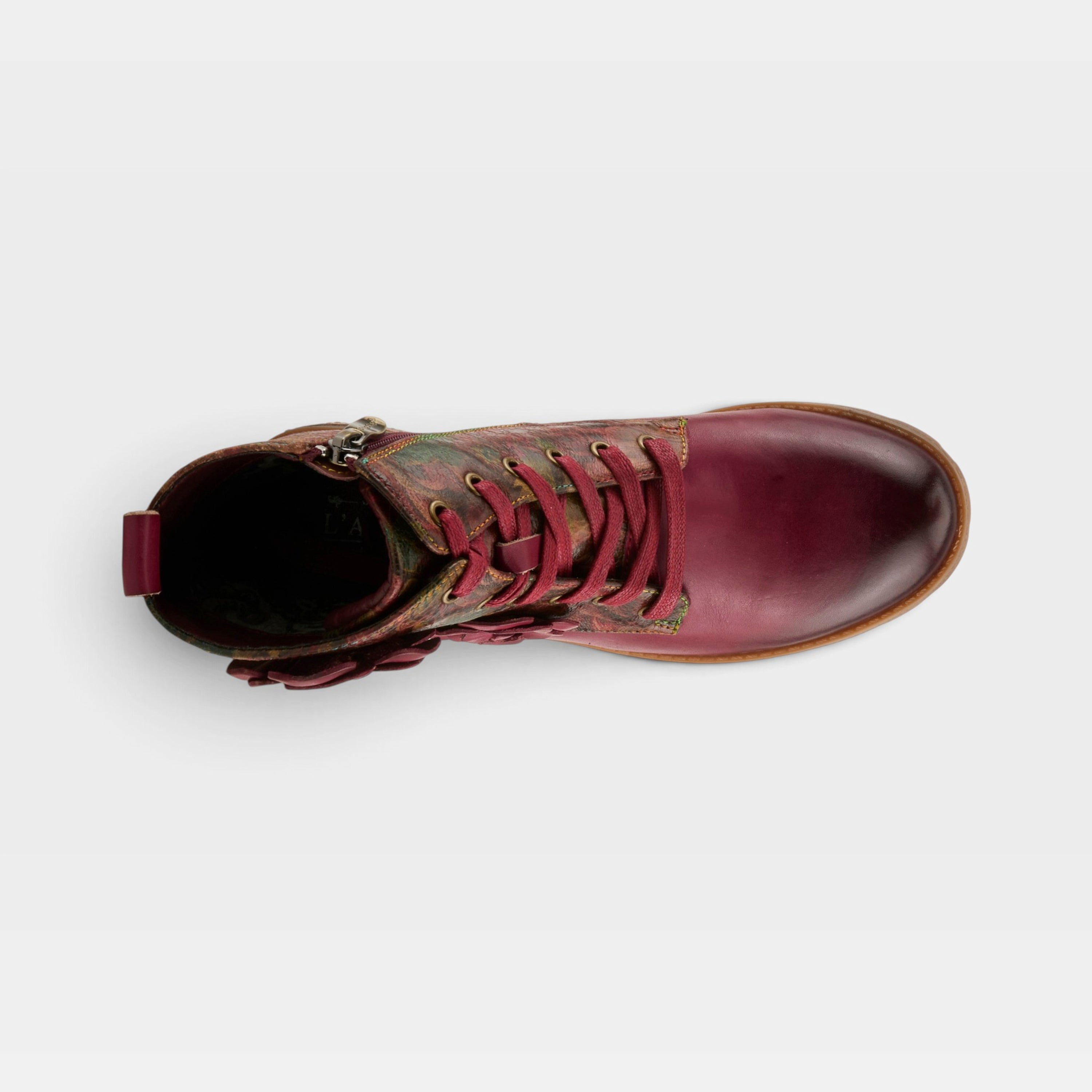 L'Artiste Martinela boots in Bordeaux Multi, top view