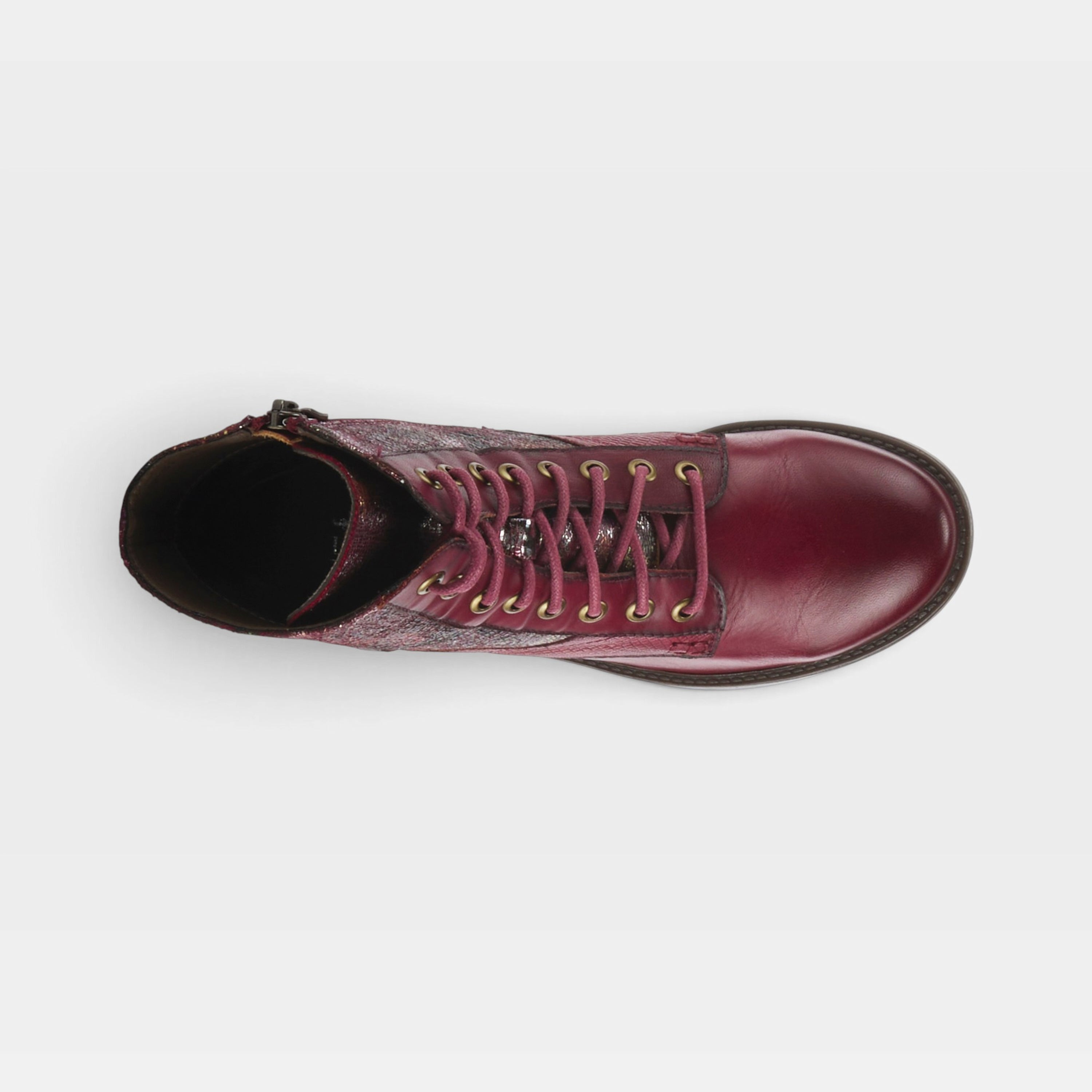 L'Artiste Marty-Met boots in Bordeaux Multi, top view