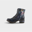 L'Artiste Marty-Met boots in Navy Multi, side view