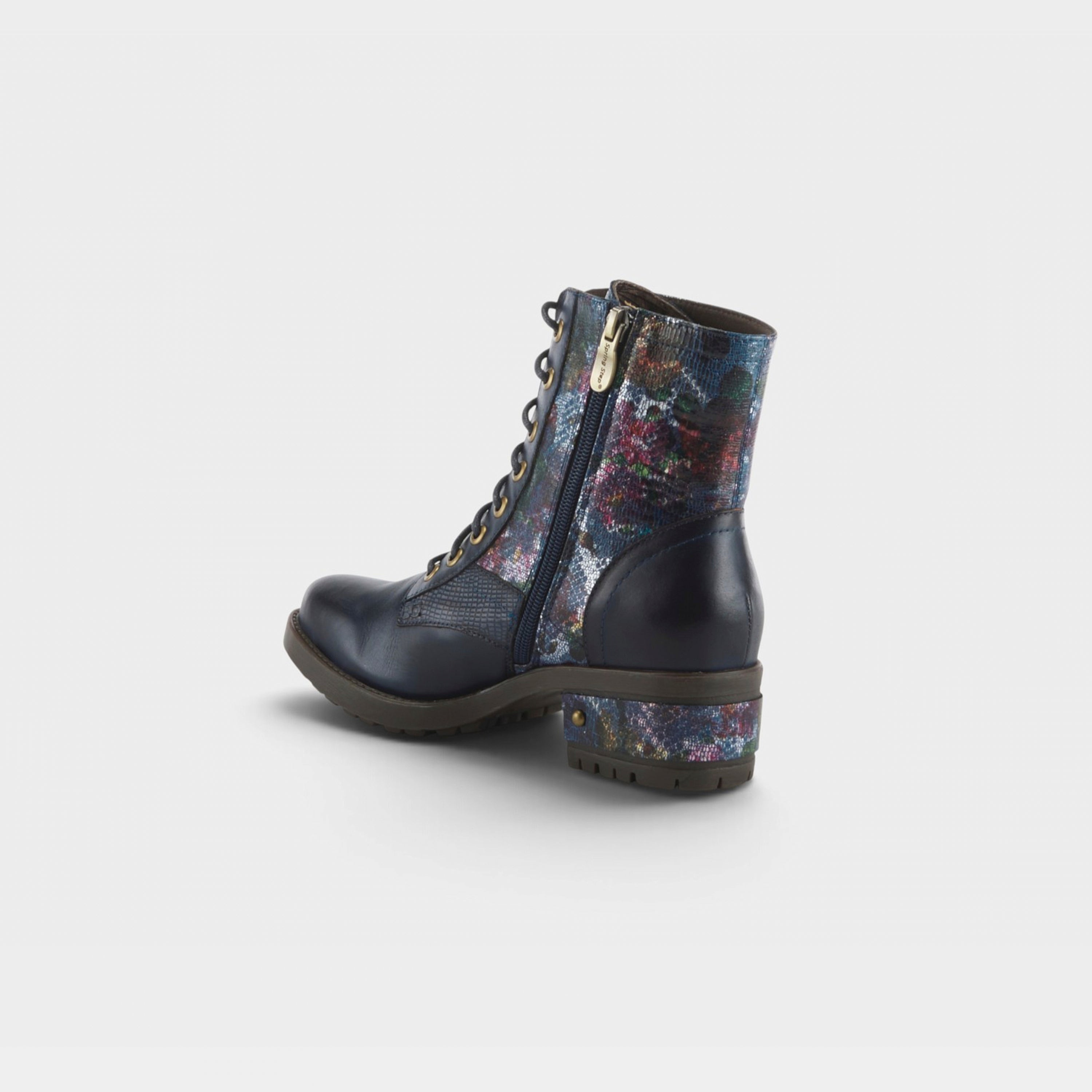 L'Artiste Marty-Met boots in Navy Multi, alternate angle view