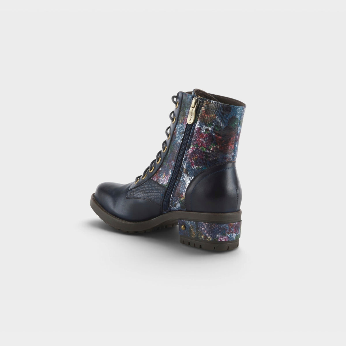 L'Artiste Marty-Met boots in Navy Multi, alternate angle view