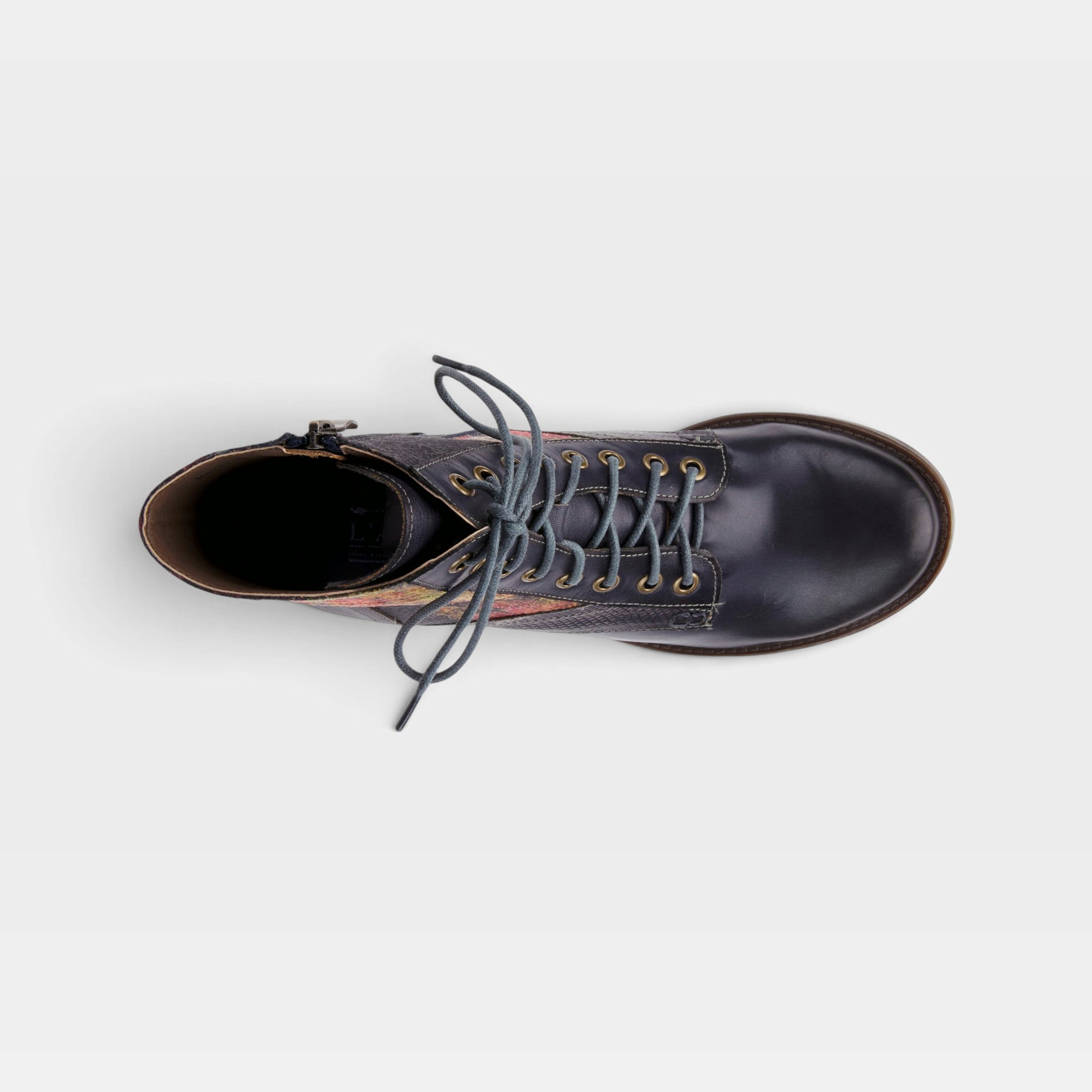 L'Artiste Marty boots in Navy, top view