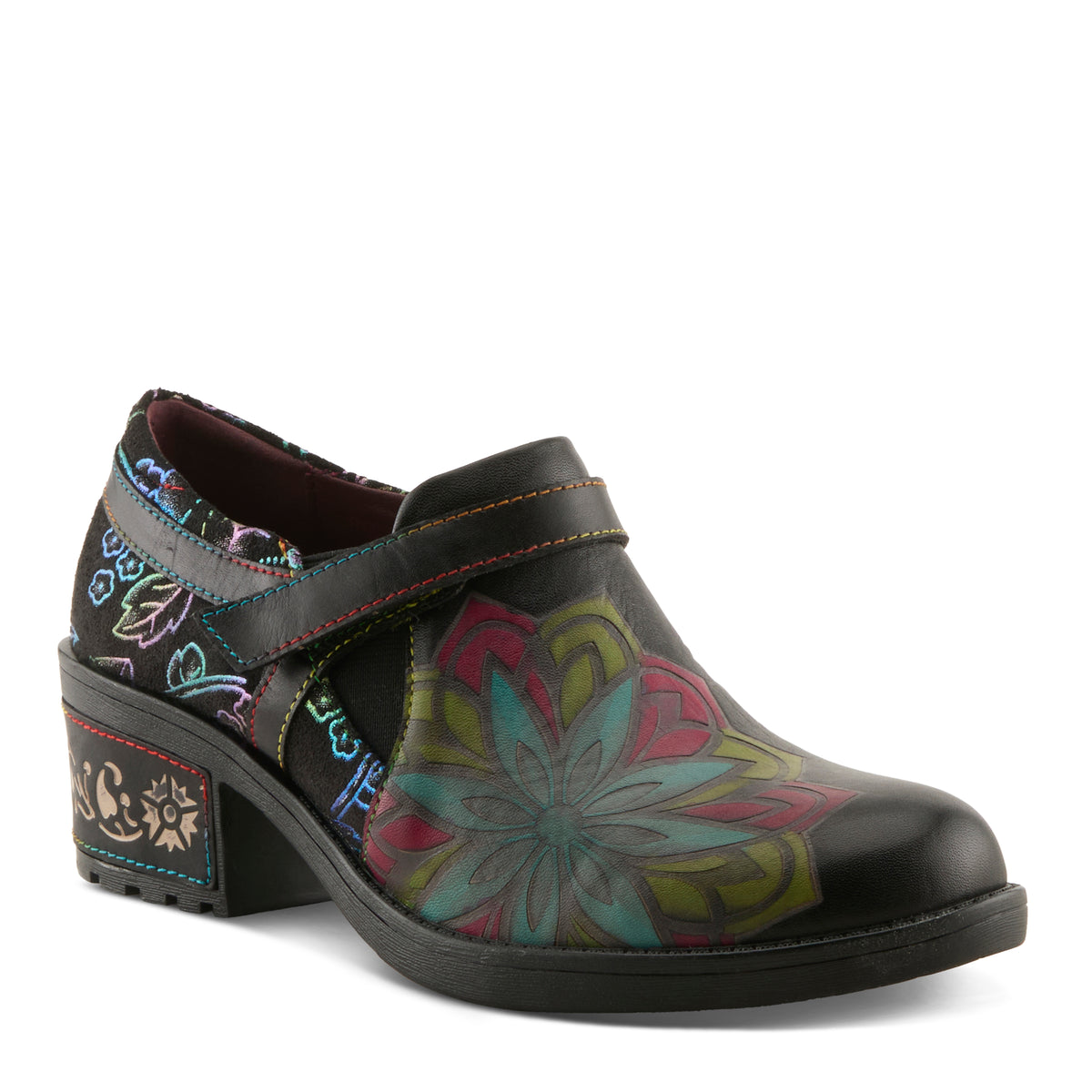 L'Artiste L'ARTISTE MASTELLA SHOES shoe in black multi with handcrafted leather design