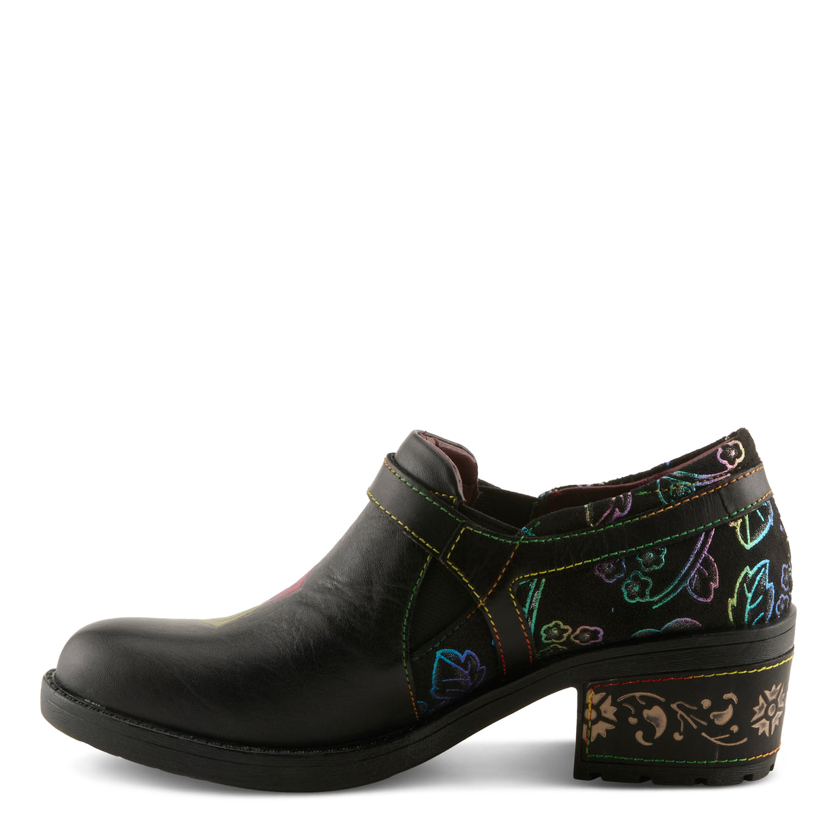 L'Artiste L'ARTISTE MASTELLA SHOES shoe in black multi with handcrafted leather design