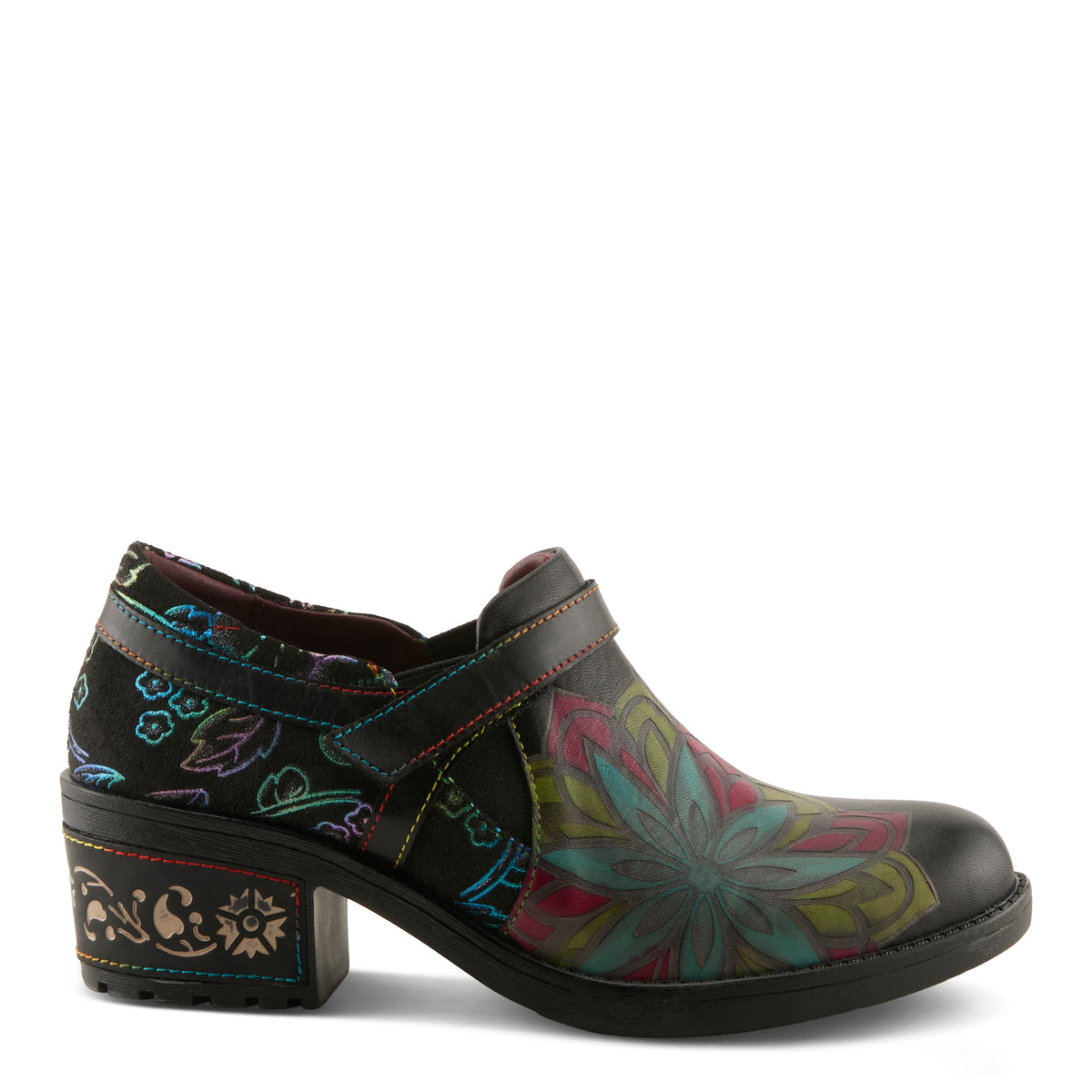 L'Artiste L'ARTISTE MASTELLA SHOES shoe in black multi with handcrafted leather design
