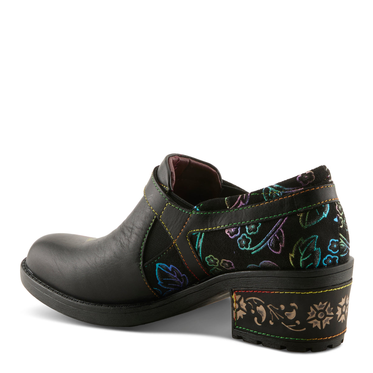 L'Artiste L'ARTISTE MASTELLA SHOES shoe in black multi with handcrafted leather design