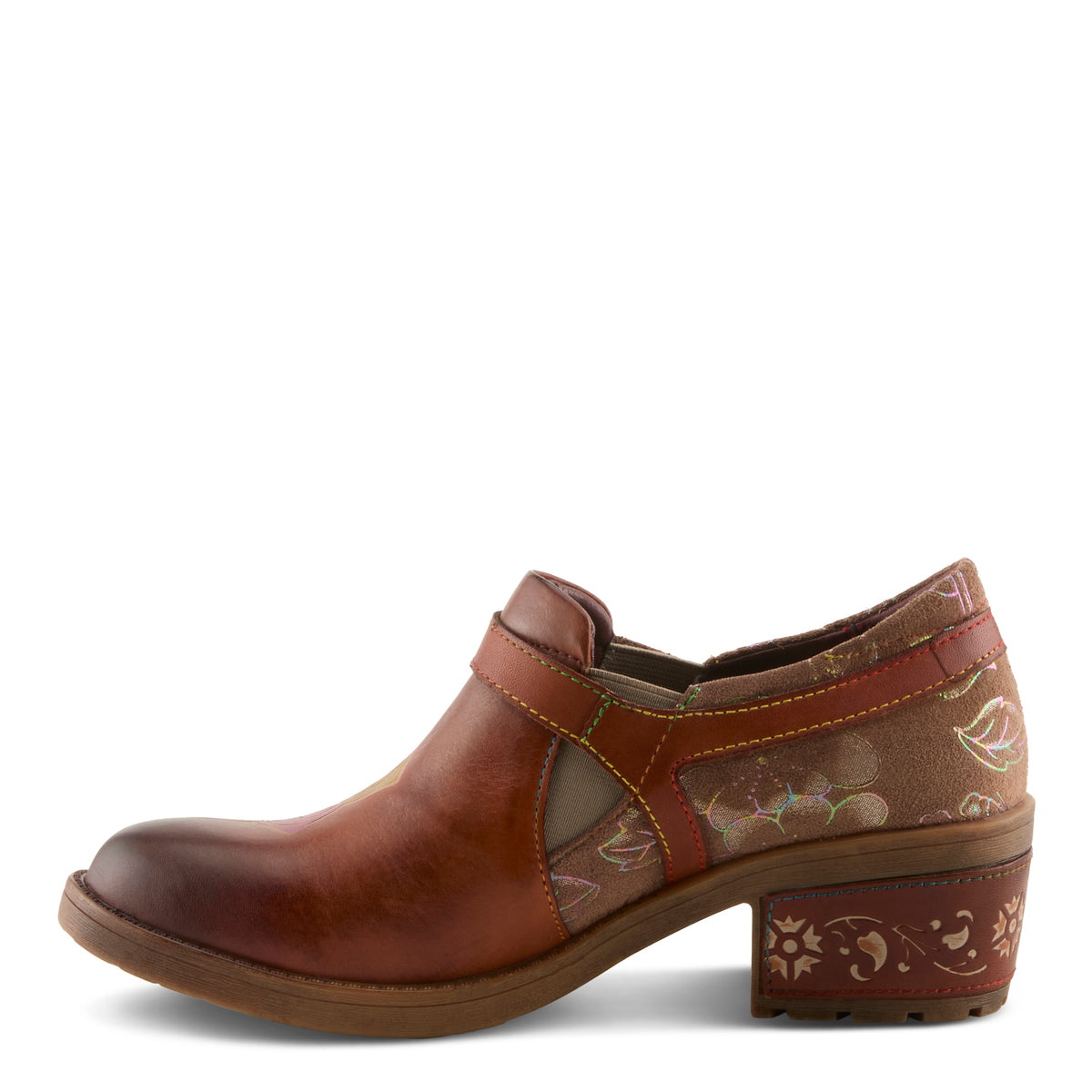 L'Artiste L'ARTISTE MASTELLA SHOES shoe in brown multi with handcrafted leather design