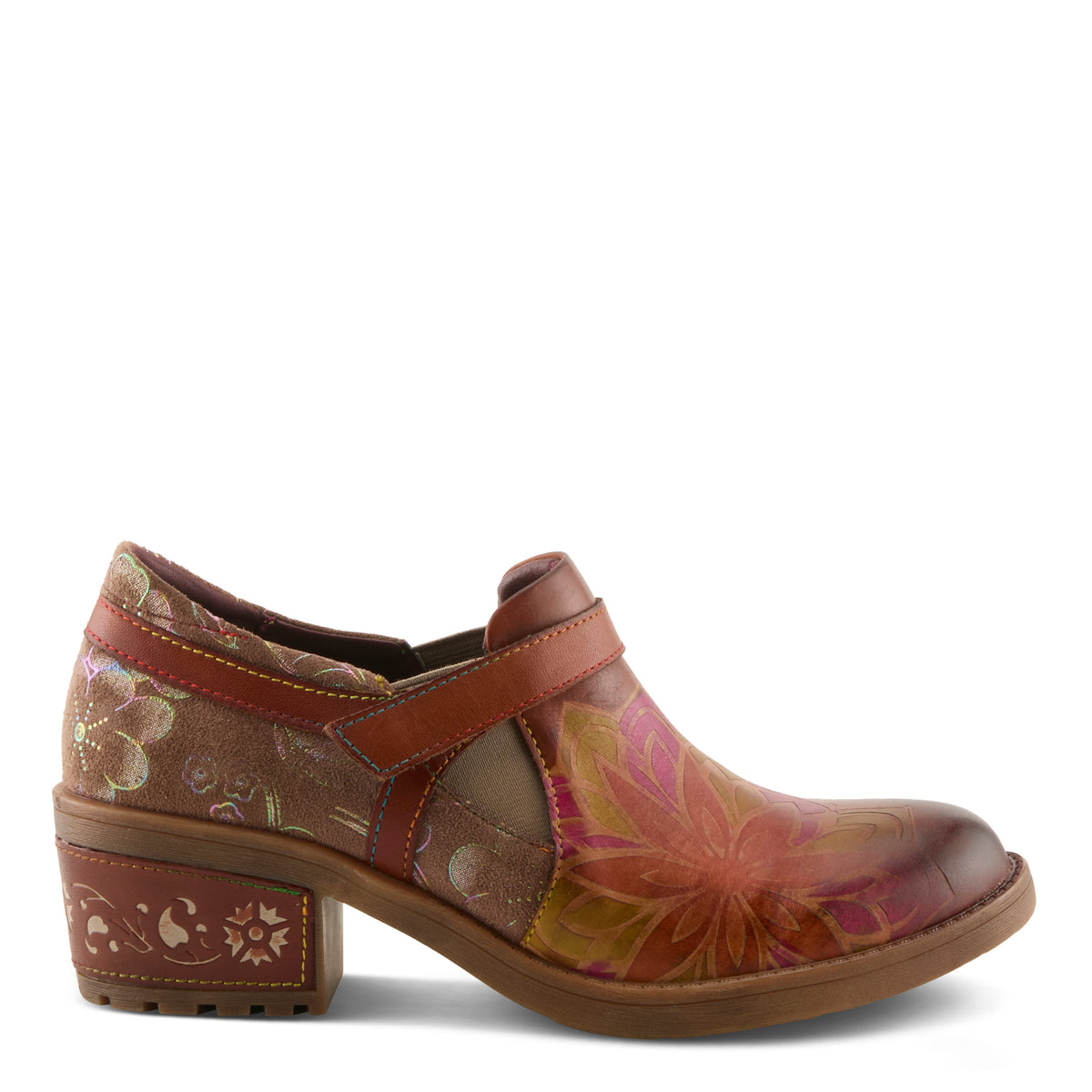 L'Artiste L'ARTISTE MASTELLA SHOES shoe in brown multi with handcrafted leather design