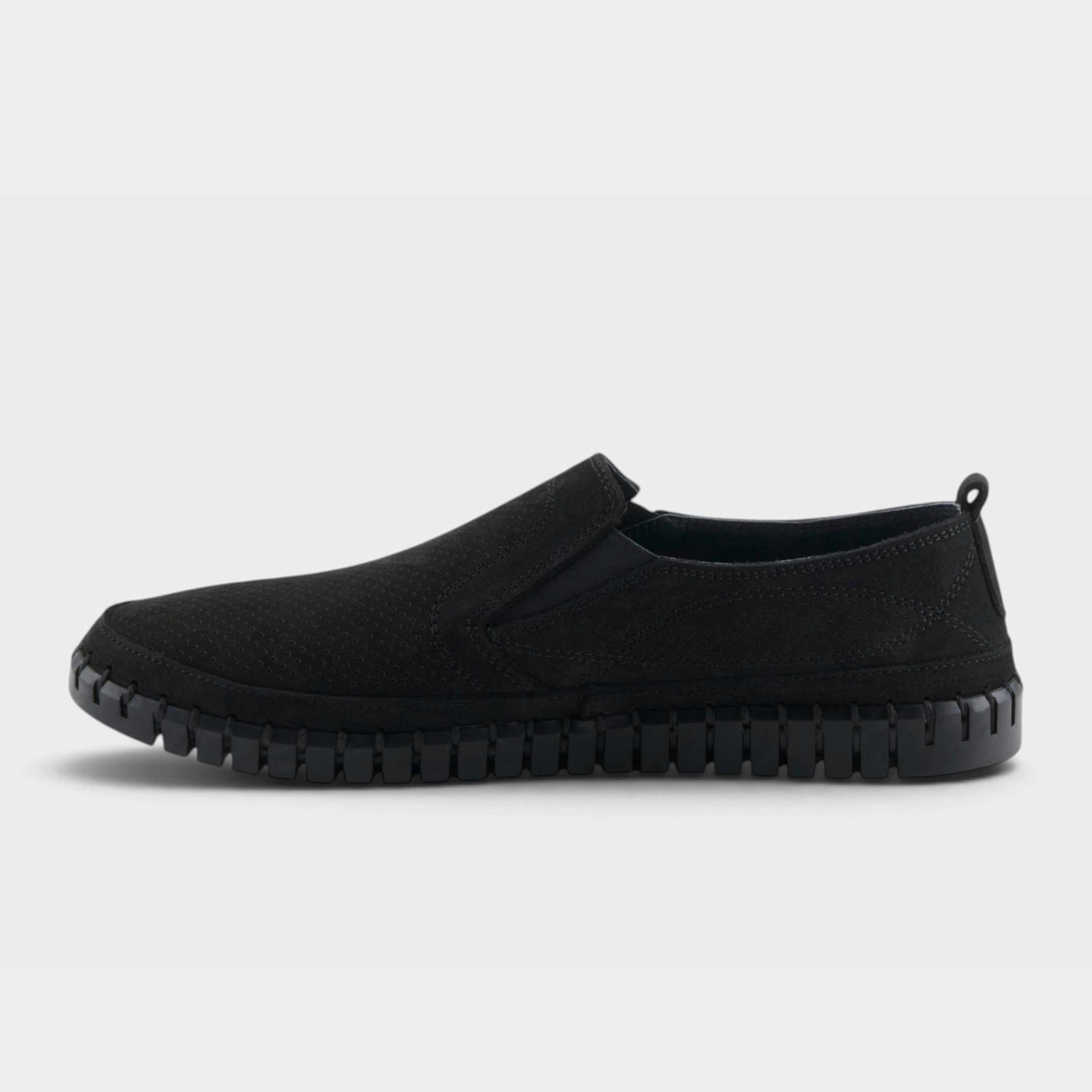 Spring Step Men Mateo Black Nubuck Slip-On Shoe