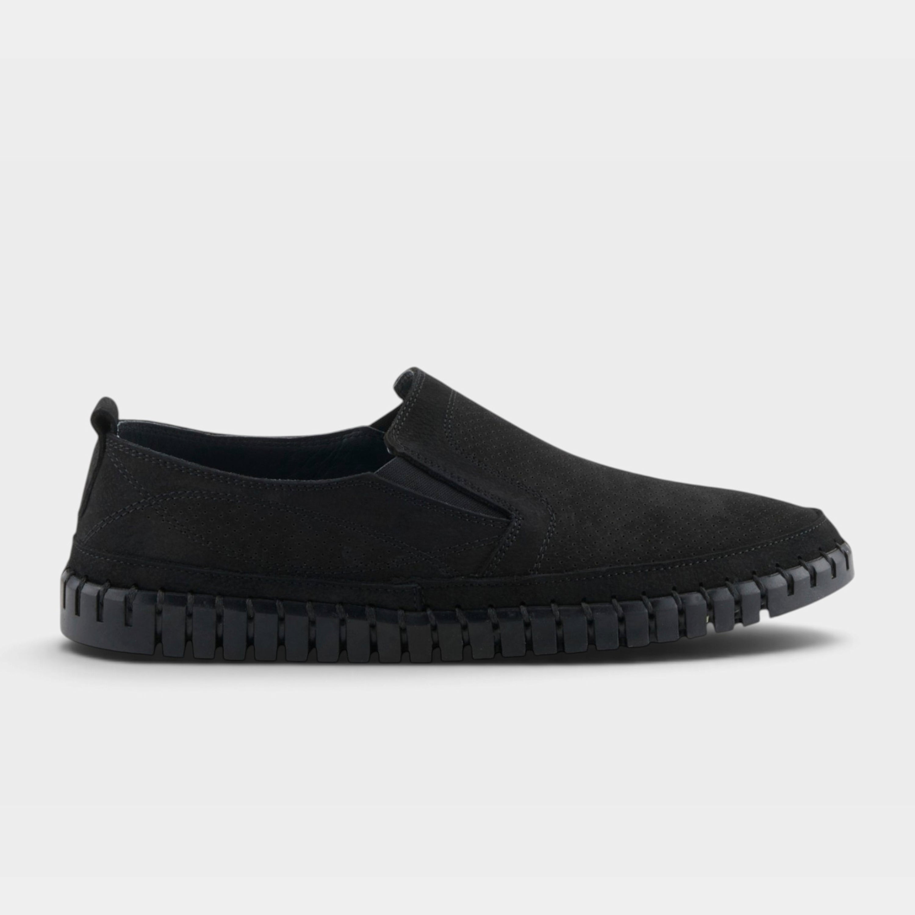 Spring Step Men Mateo Black Nubuck Slip-On Shoe