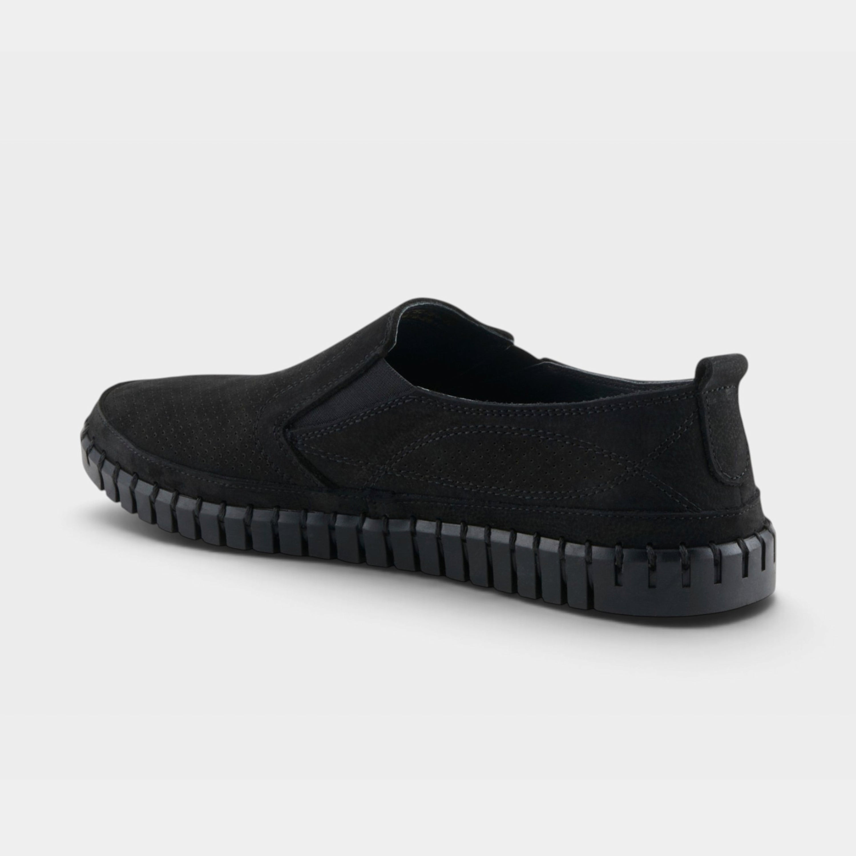 Spring Step Men Mateo Black Nubuck Slip-On Shoe