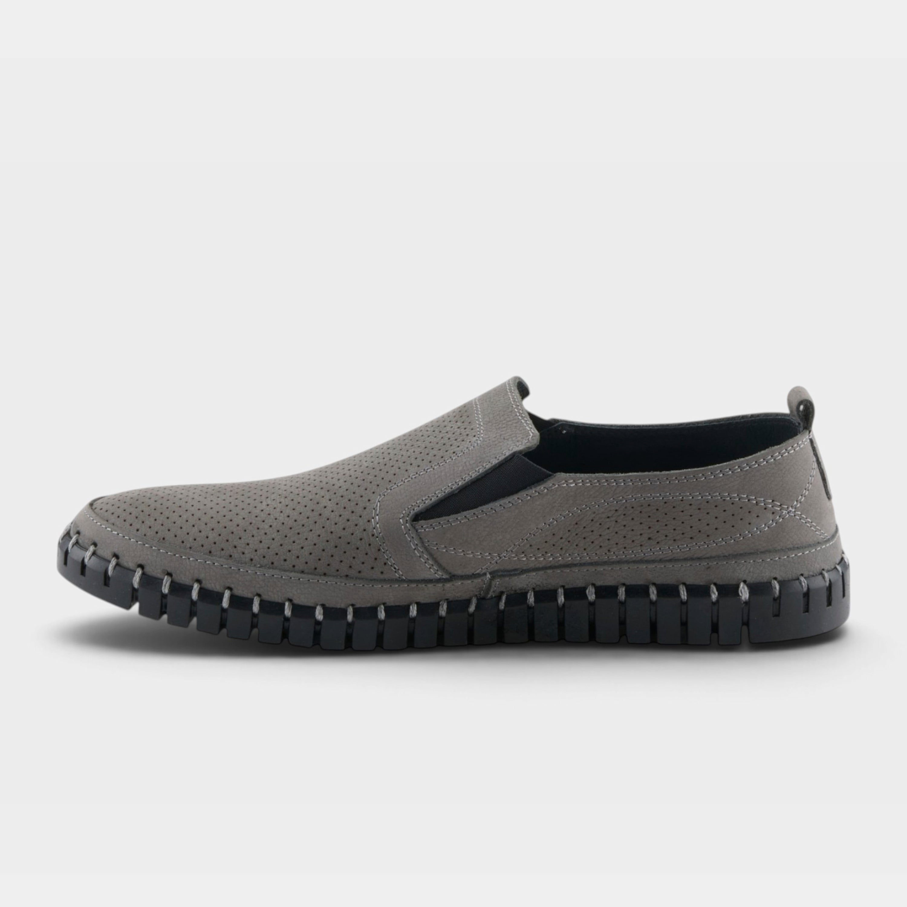 Spring Step Men Mateo Grey Nubuck Slip-On Shoe