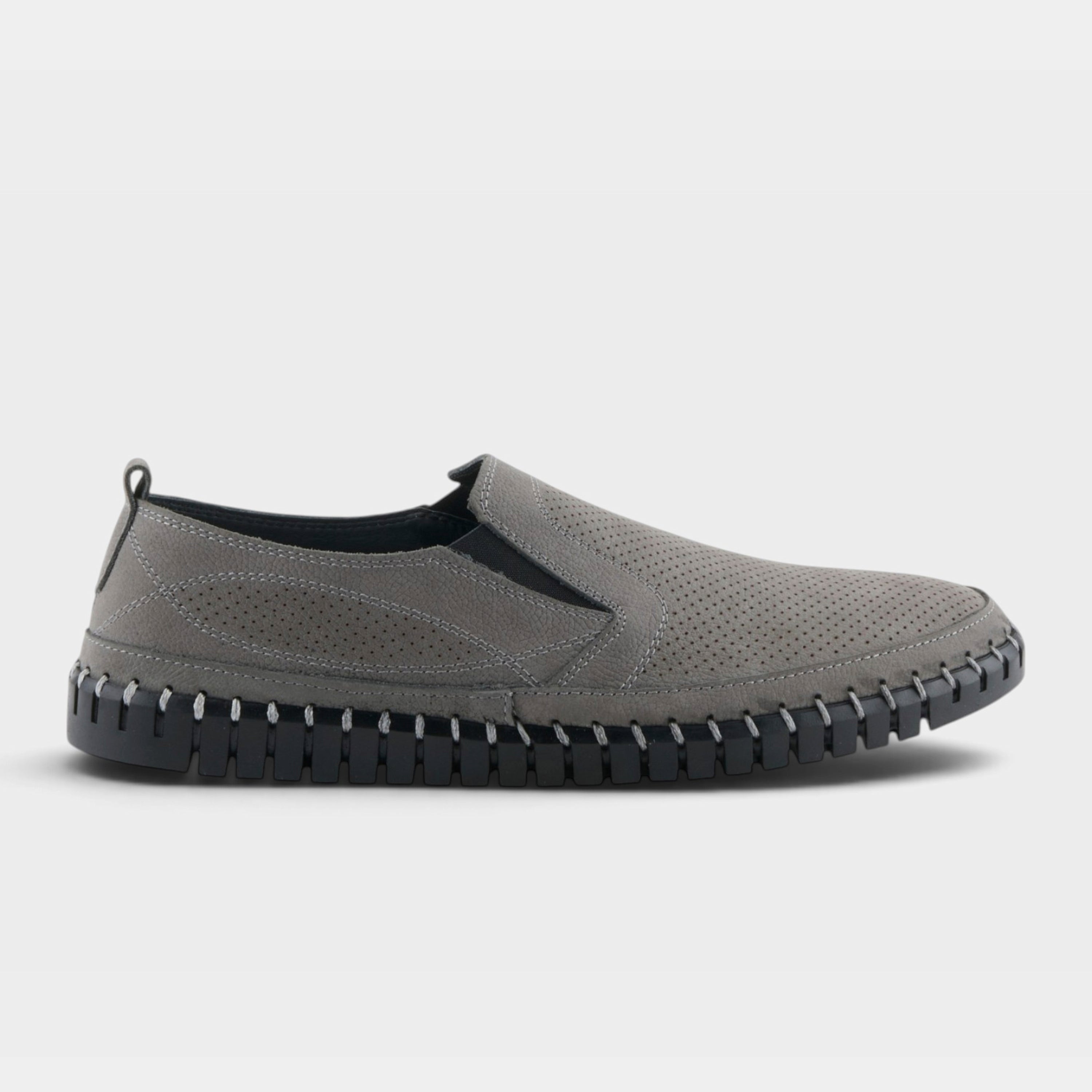 Spring Step Men Mateo Grey Nubuck Slip-On Shoe