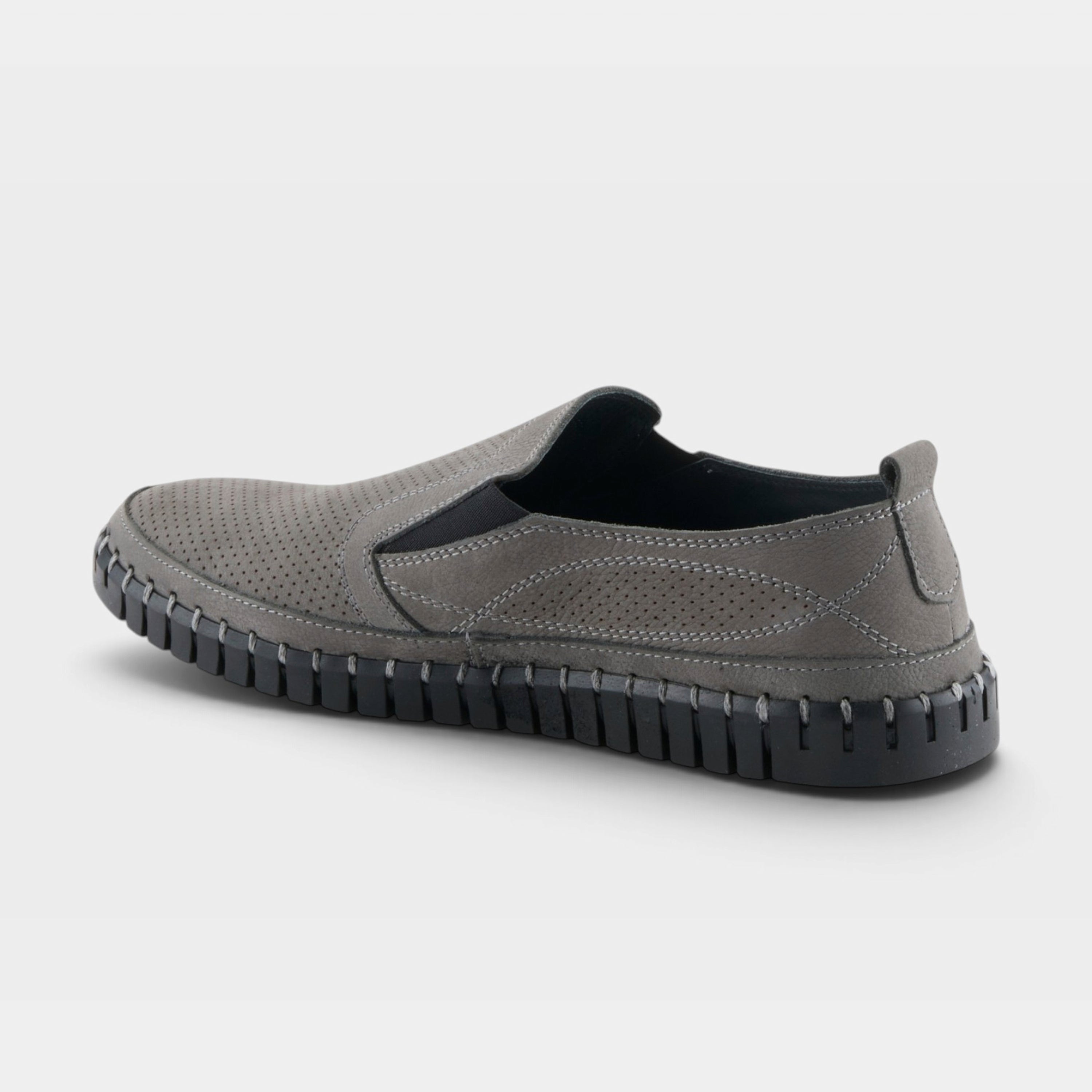 Spring Step Men Mateo Grey Nubuck Slip-On Shoe