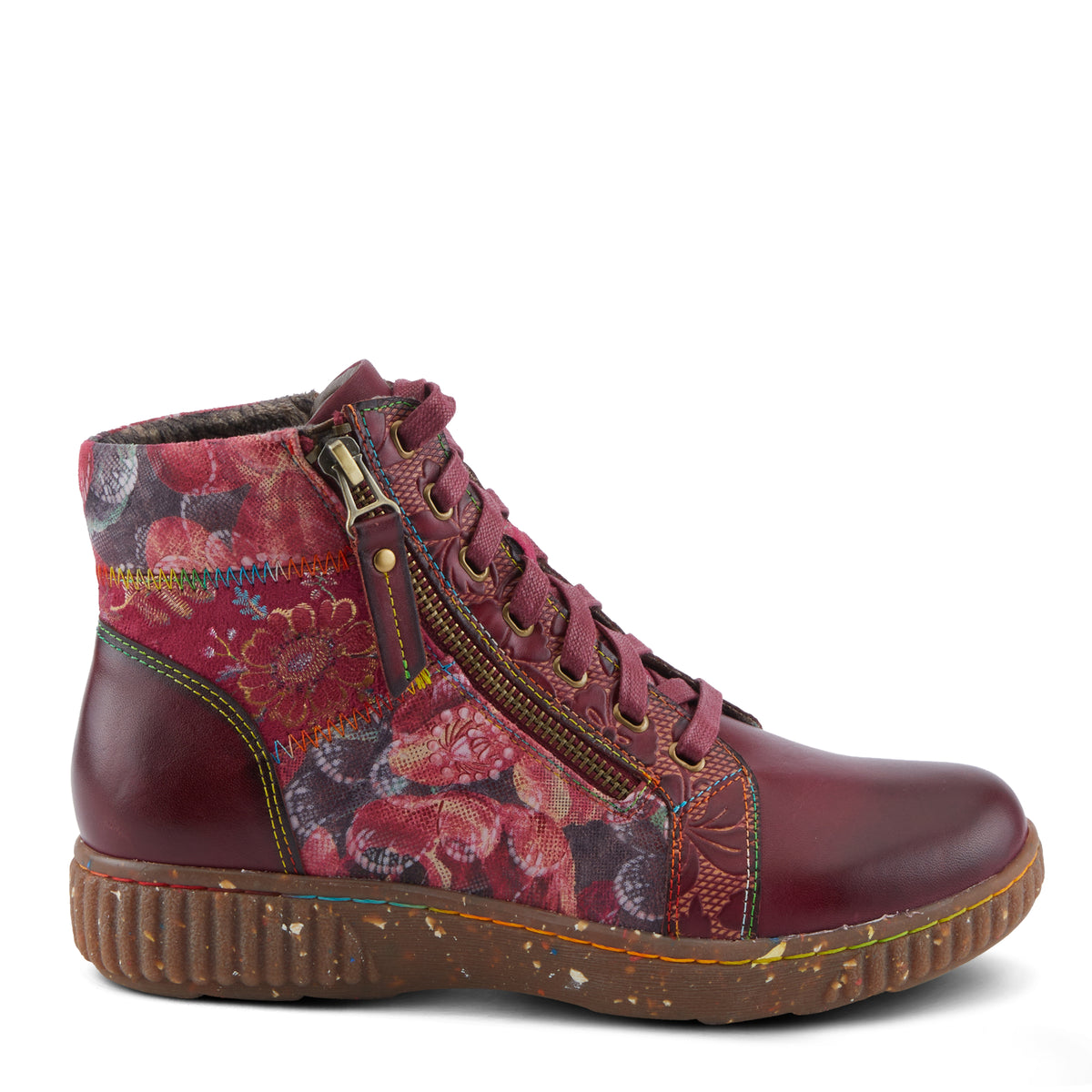 L'Artiste L'ARTISTE MAYLAH BOOTS boot in charcoal multi with handcrafted leather design